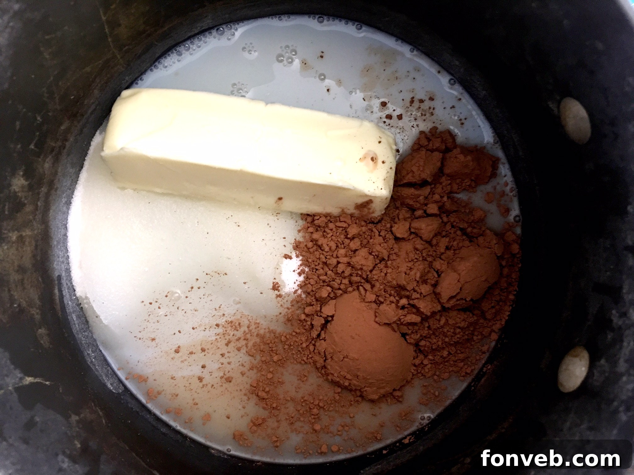 Chocolate Peanut Butter No Bake Cookies unmixed ingredients