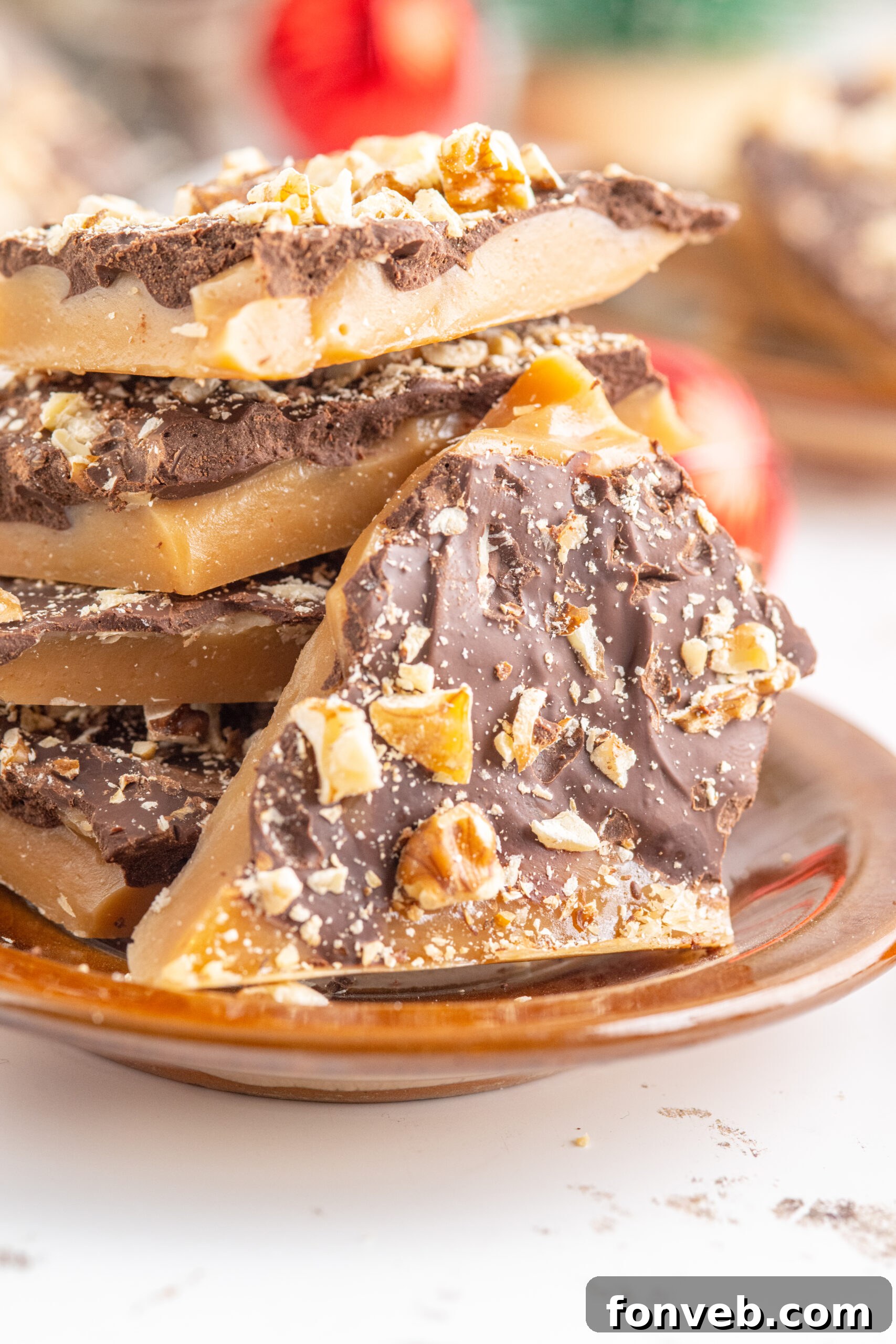 Plate filled with English Toffee