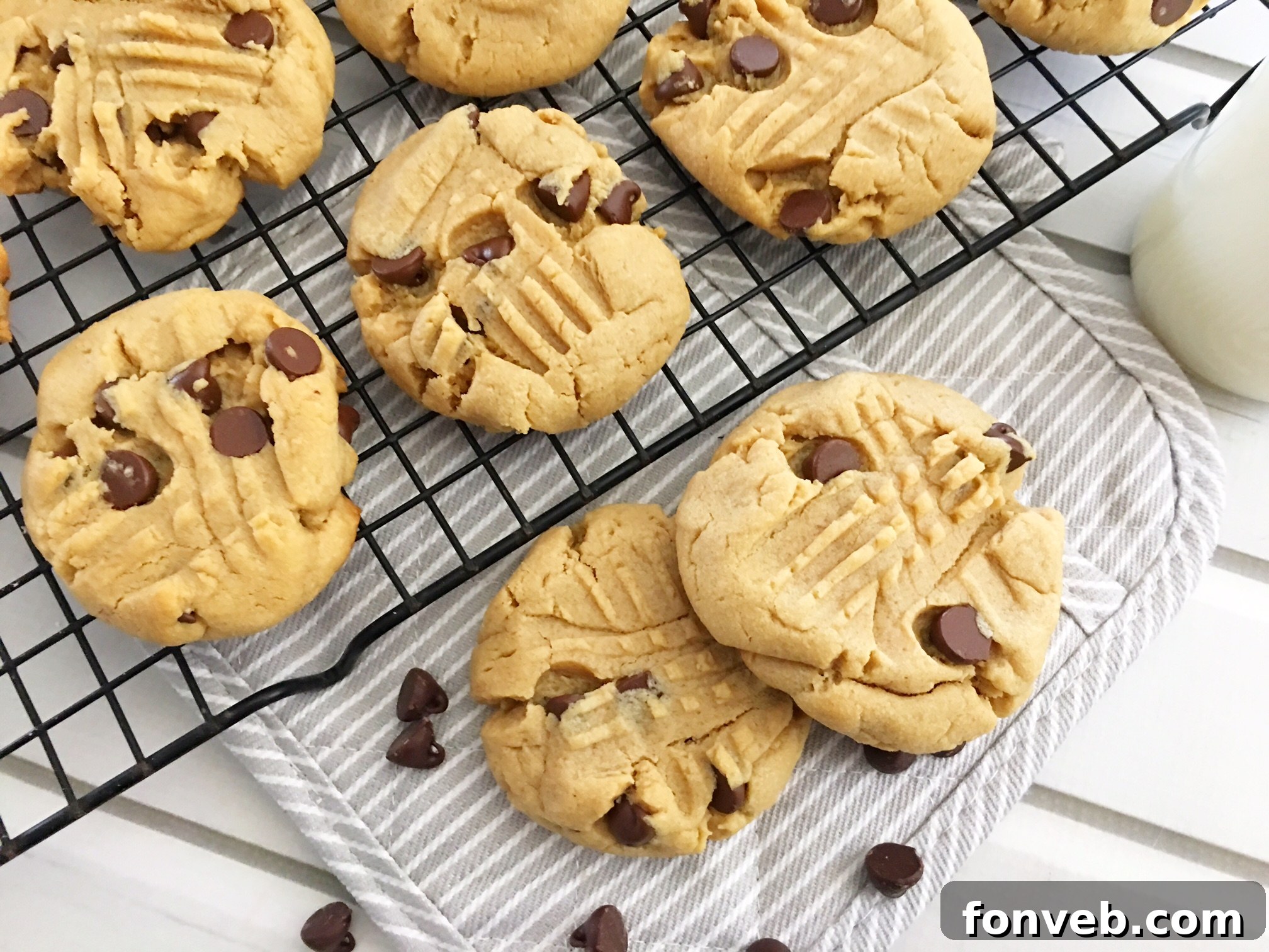 Toll House Velvety Soft Peanut Butter Cookies 6 Assortment of peanut butter cookies on a festive holiday platter.