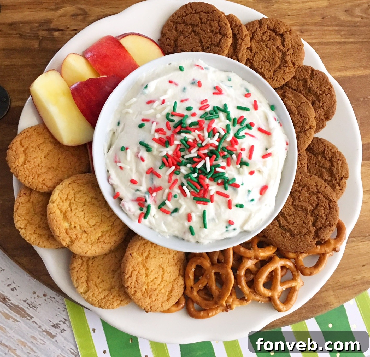 Sugar Cookie Dip with festive Christmas sprinkles in a bowl