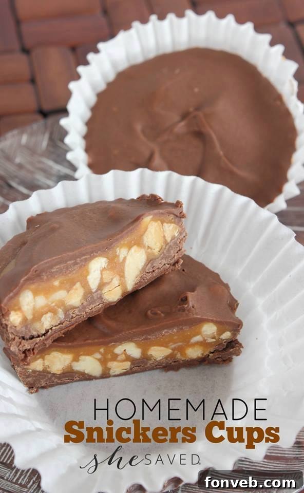 Lezzetiyle Baştan Çıkaracak Tarifler 25 Homemade Snickers Snack Cups in wrappers