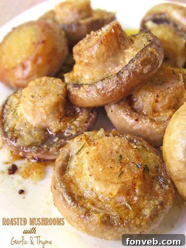 Lezzetiyle Baştan Çıkaracak Tarifler 28 Close-up of garlic roasted mushrooms with herbs