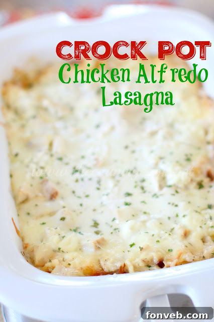 Crock Pot Chicken Alfredo Lasagna