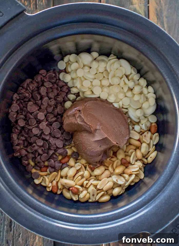 Slow Cooker Chocolate Peanut Candy