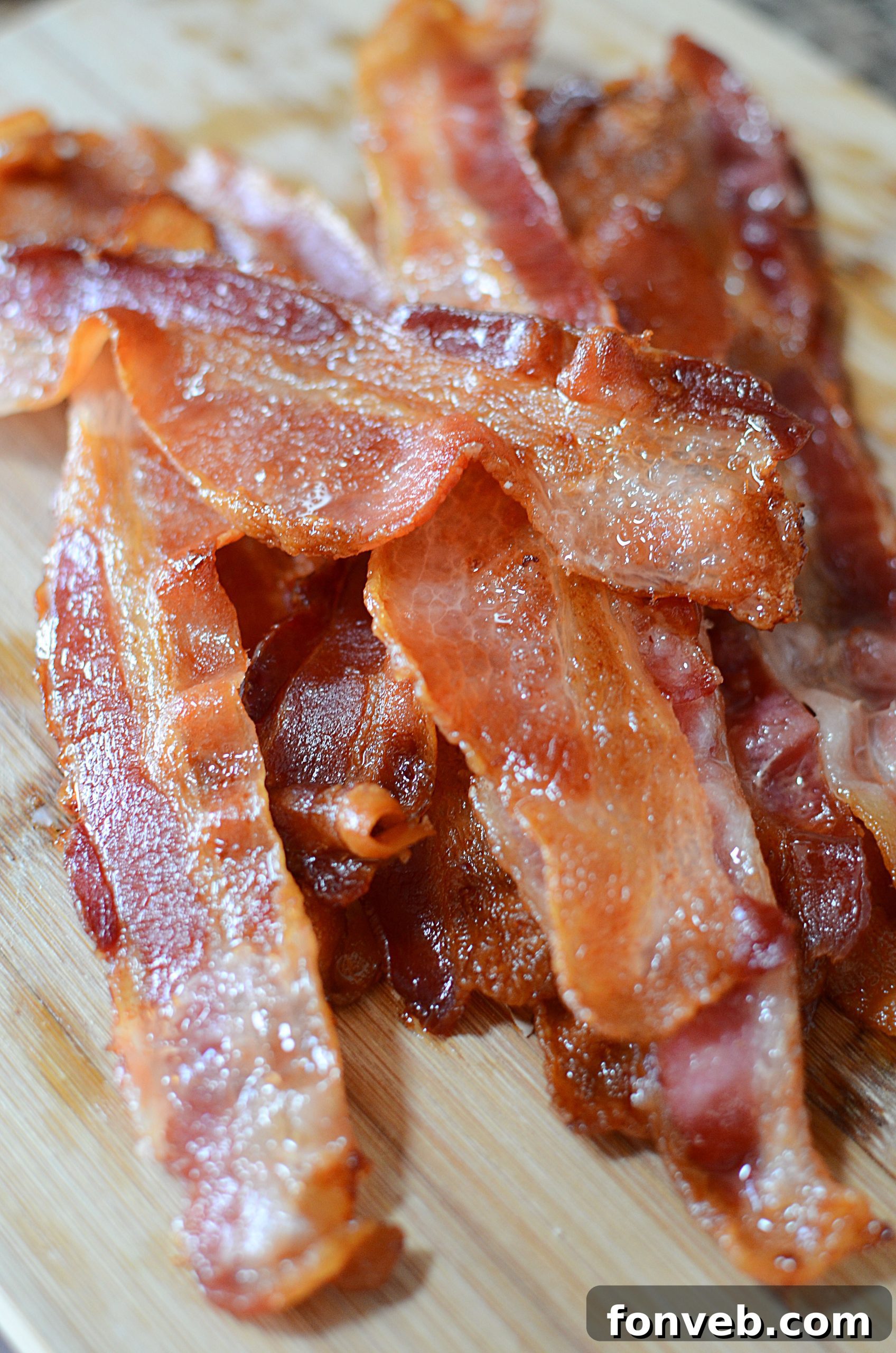 A final shot of delicious, crispy bacon, ready to be devoured