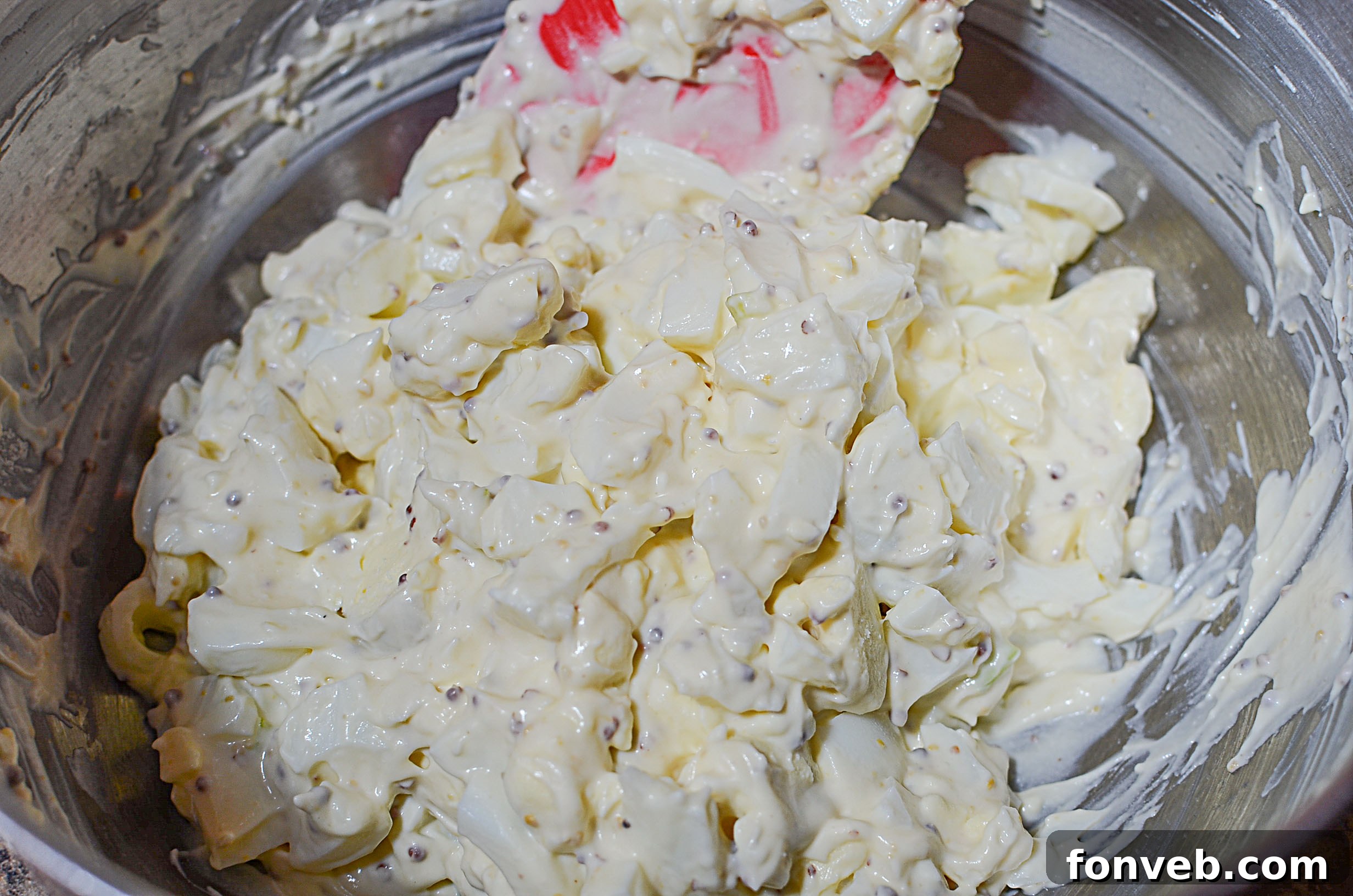 Ultimate egg salad served in a elegant dish, ready for a gathering.