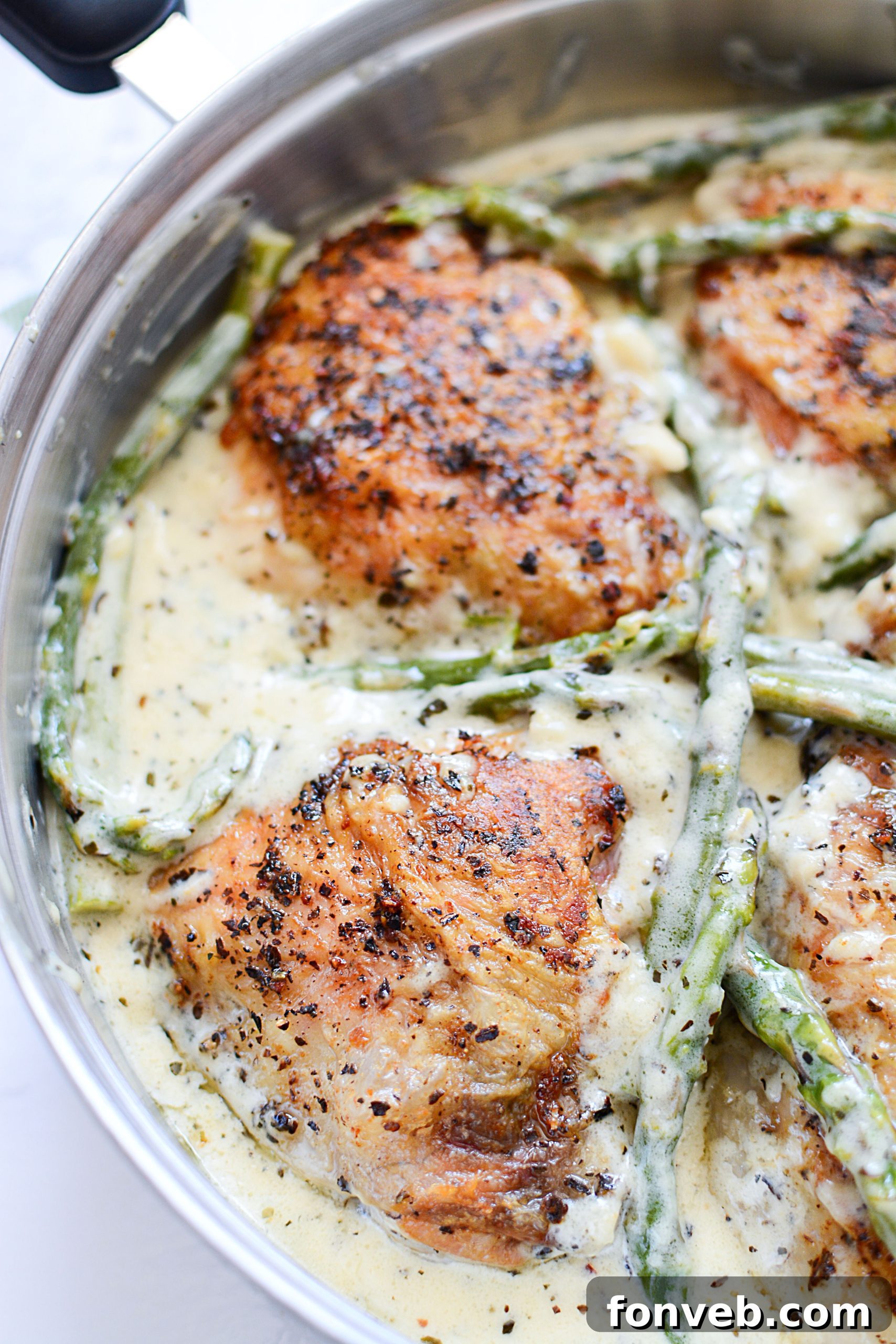 A rustic shot of the Creamy Garlic Dream Chicken, emphasizing its homemade appeal