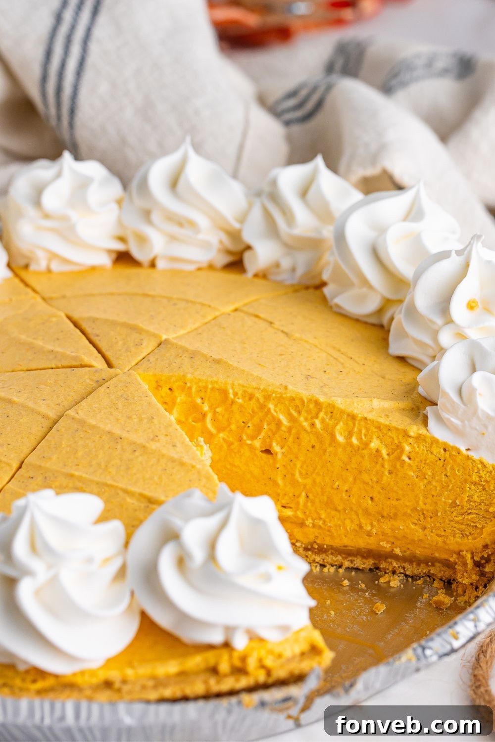 no bake pumpkin cheesecake on table