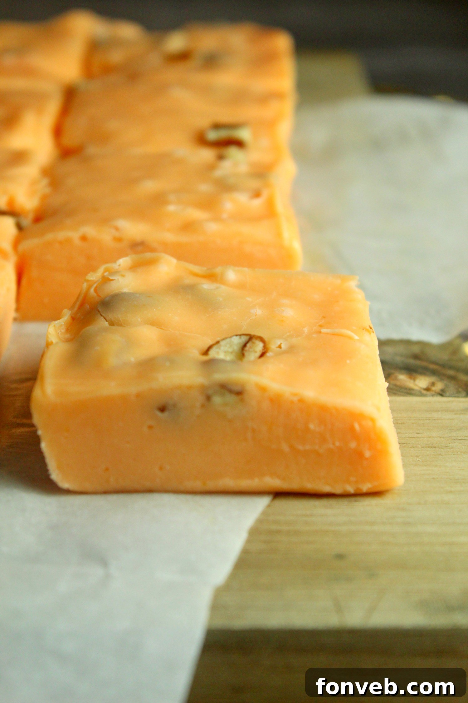 5 Minute No Bake Pumpkin Fudge 5 Ingredients 7 Pumpkin Fudge beautifully arranged on a plate