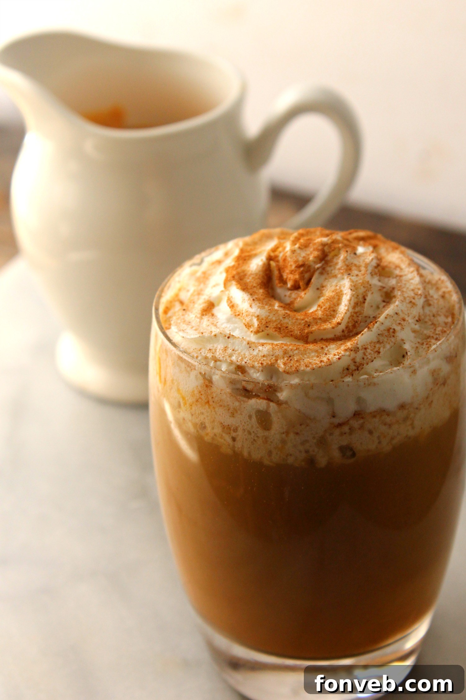 Delicious homemade pumpkin spice coffee creamer in a glass bottle