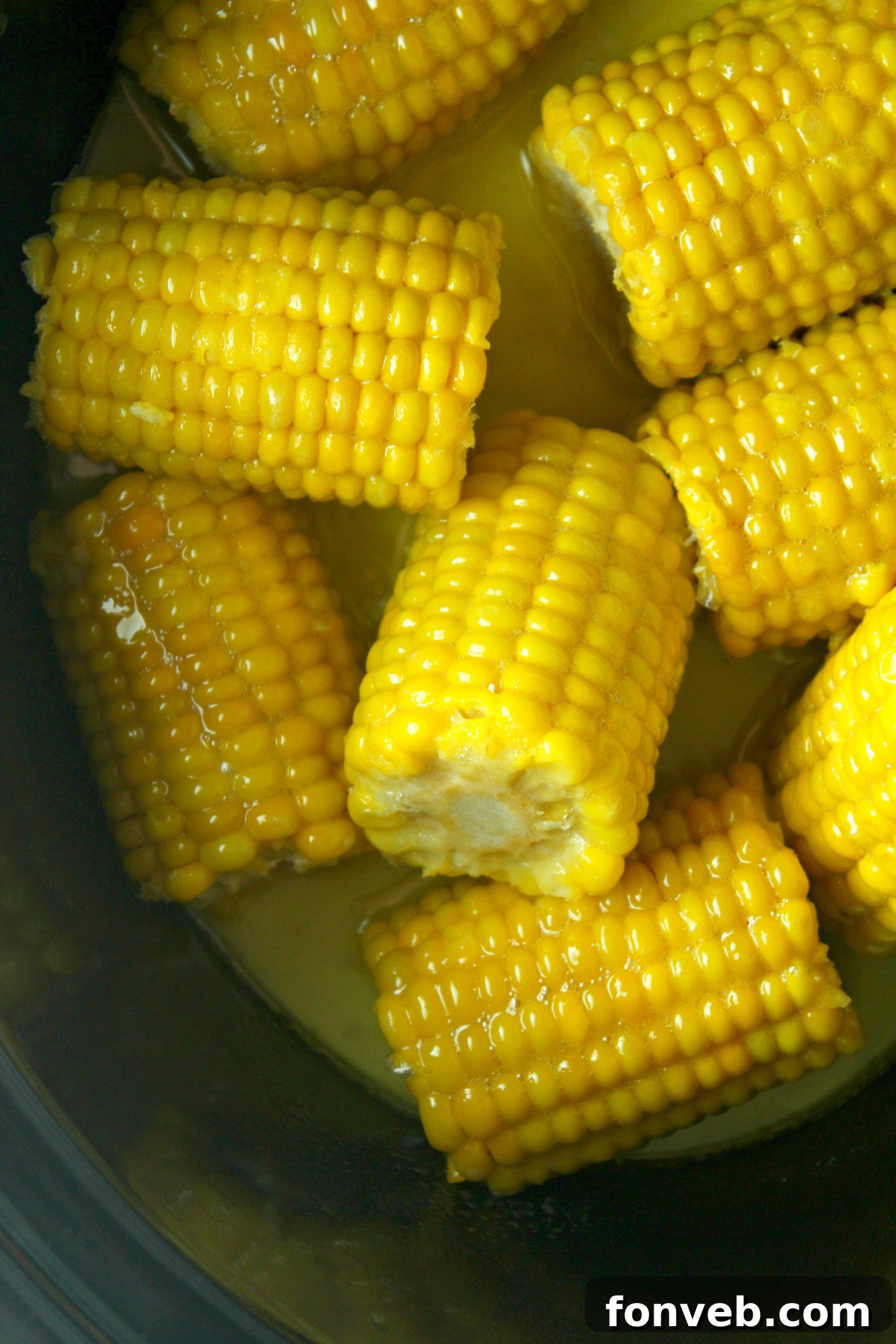 Close-up of cooked corn ready to be served