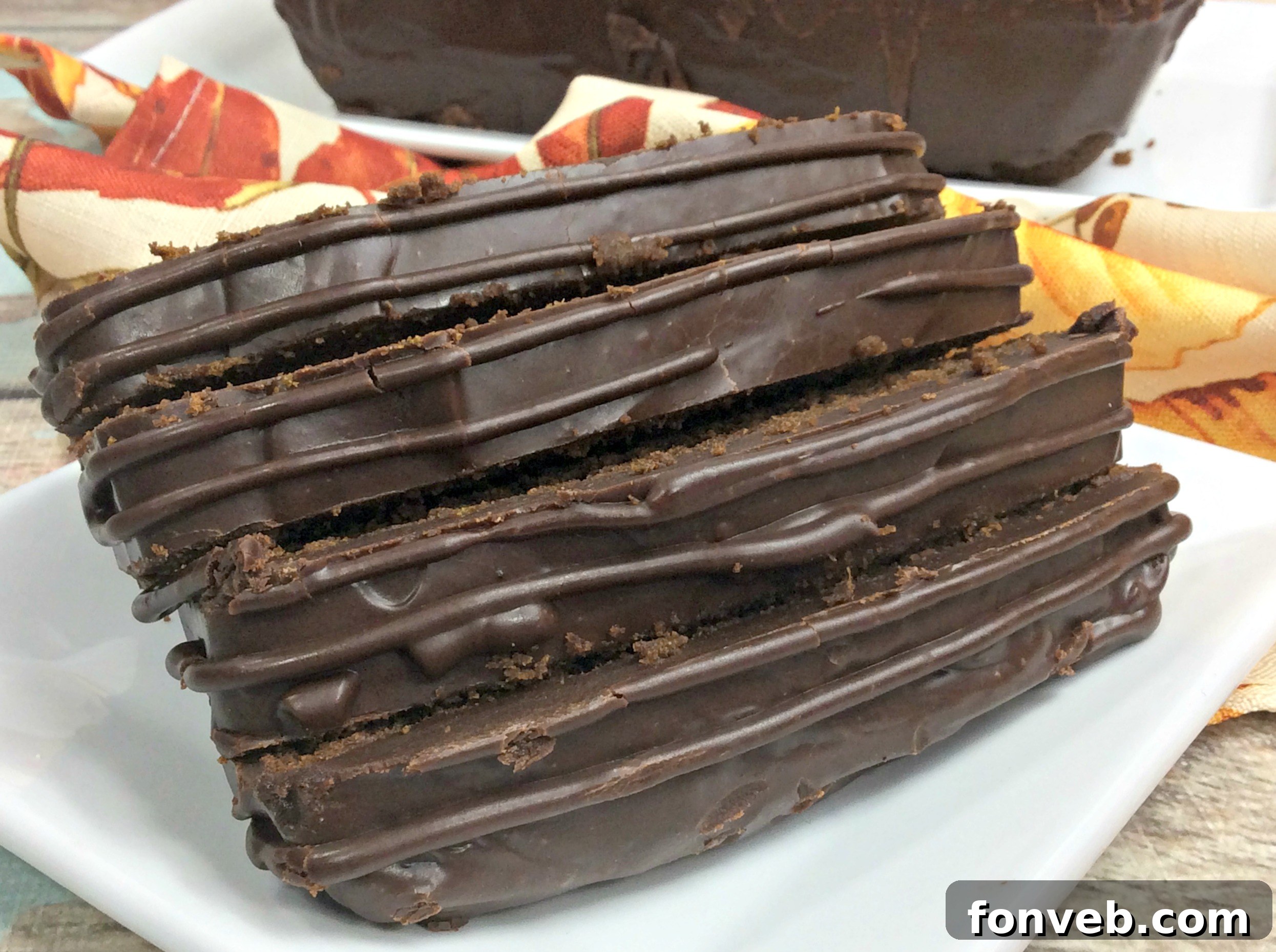 Another view of the delicious chocolate pumpkin pound cake loaves