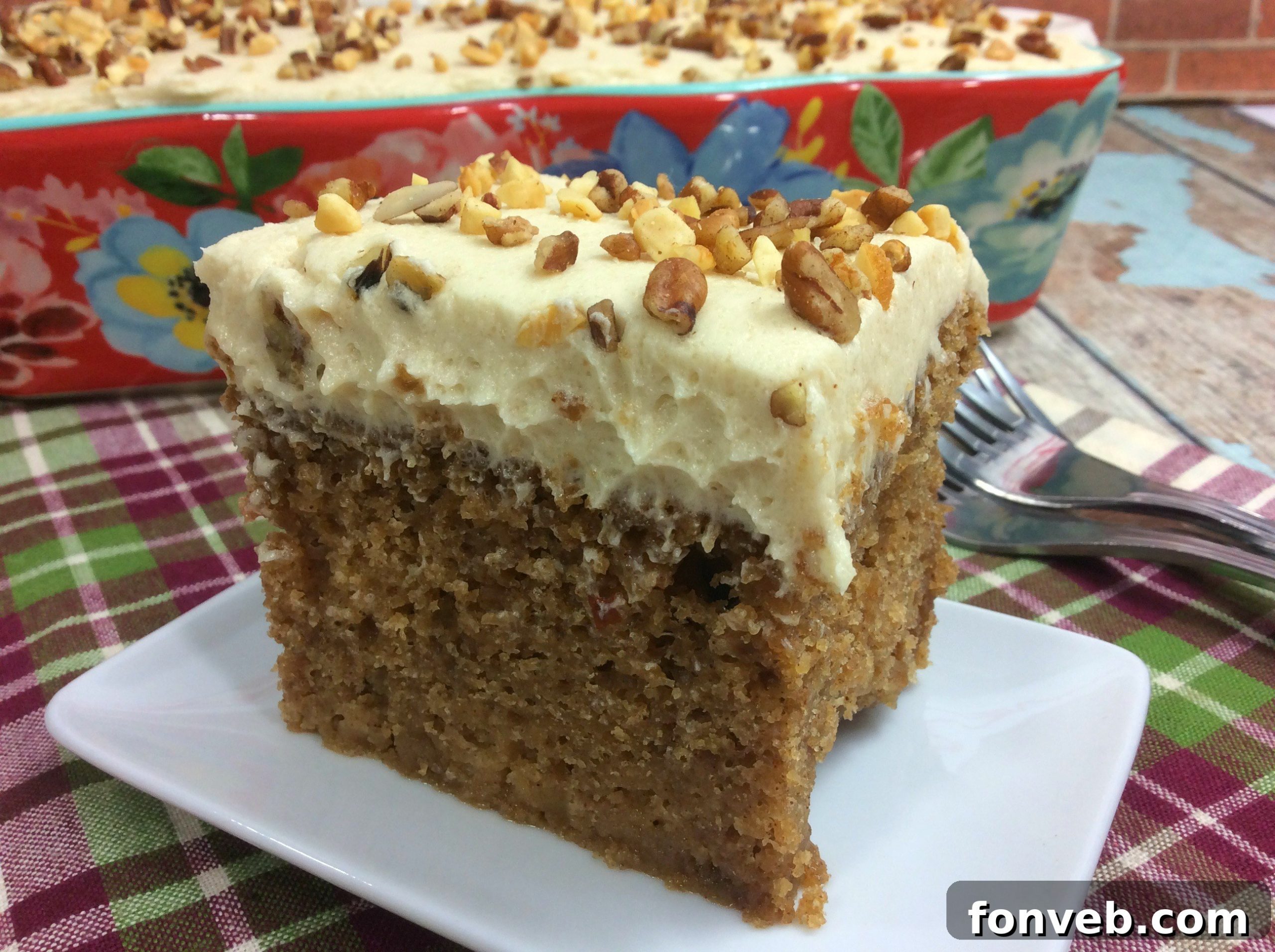 Preacher Cake Crowned with Brown Sugar Buttercream 4 The Fall Preacher Cake with a generous layer of apple chunks, ready for baking.