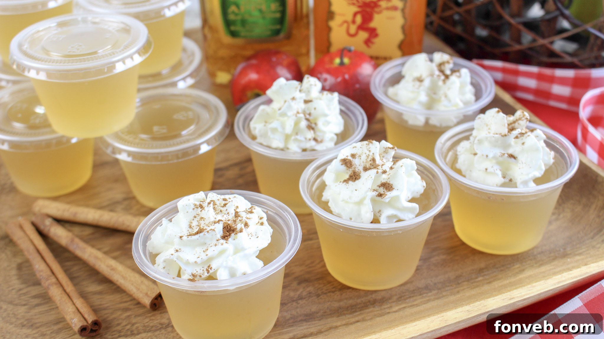 Delicious Apple Pie Jello Shots arranged attractively