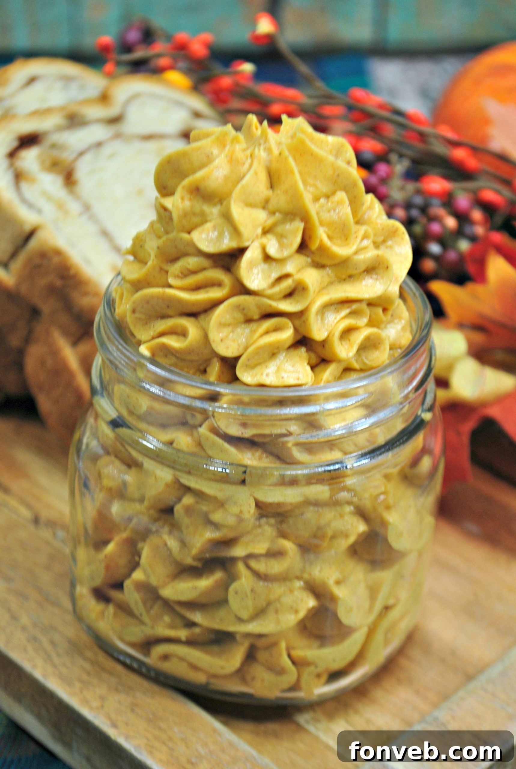 Ingredients for Honey Pumpkin Whipped Butter on a kitchen counter