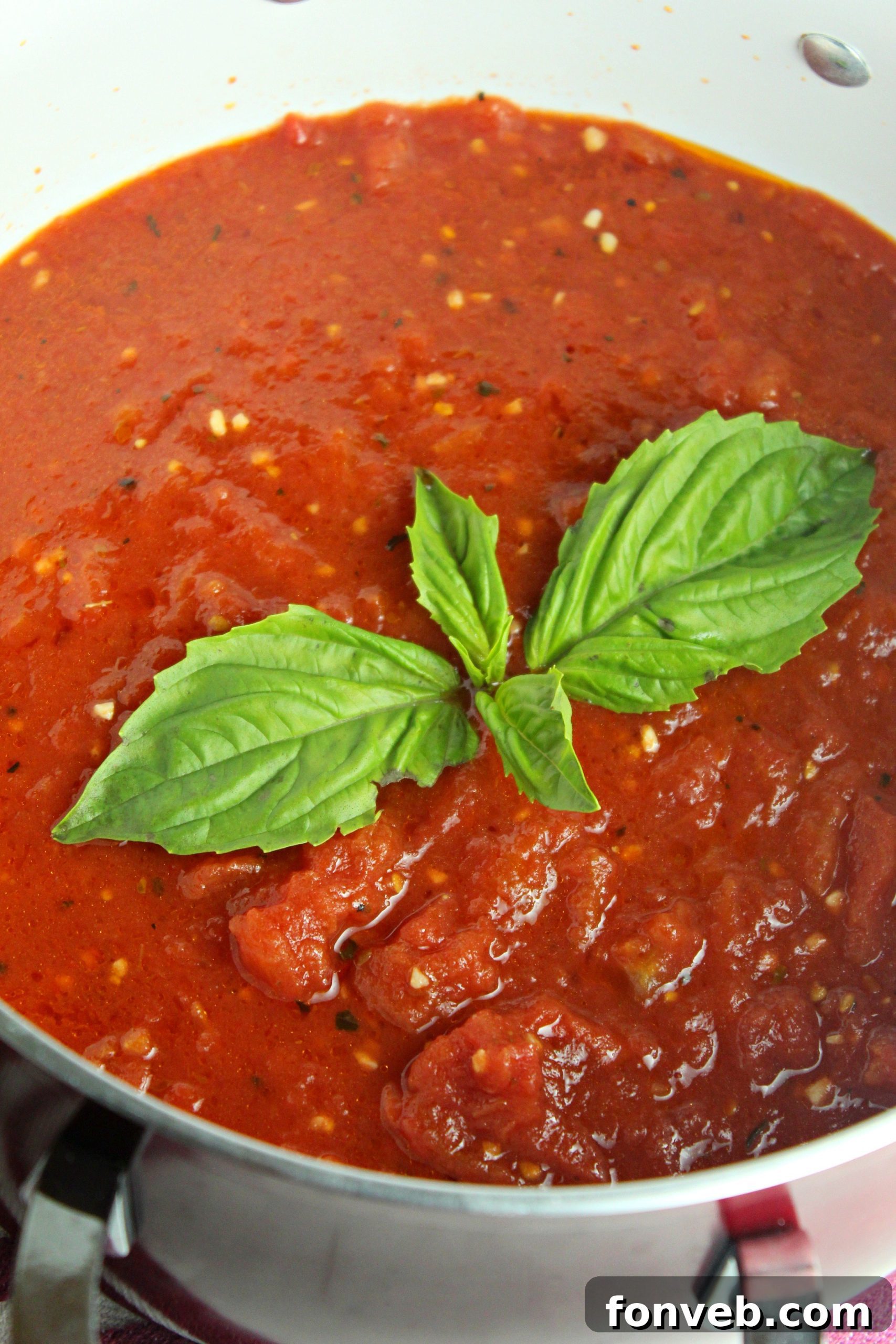 Various high-quality canned whole tomatoes and fresh herbs, showcasing the importance of good ingredients.