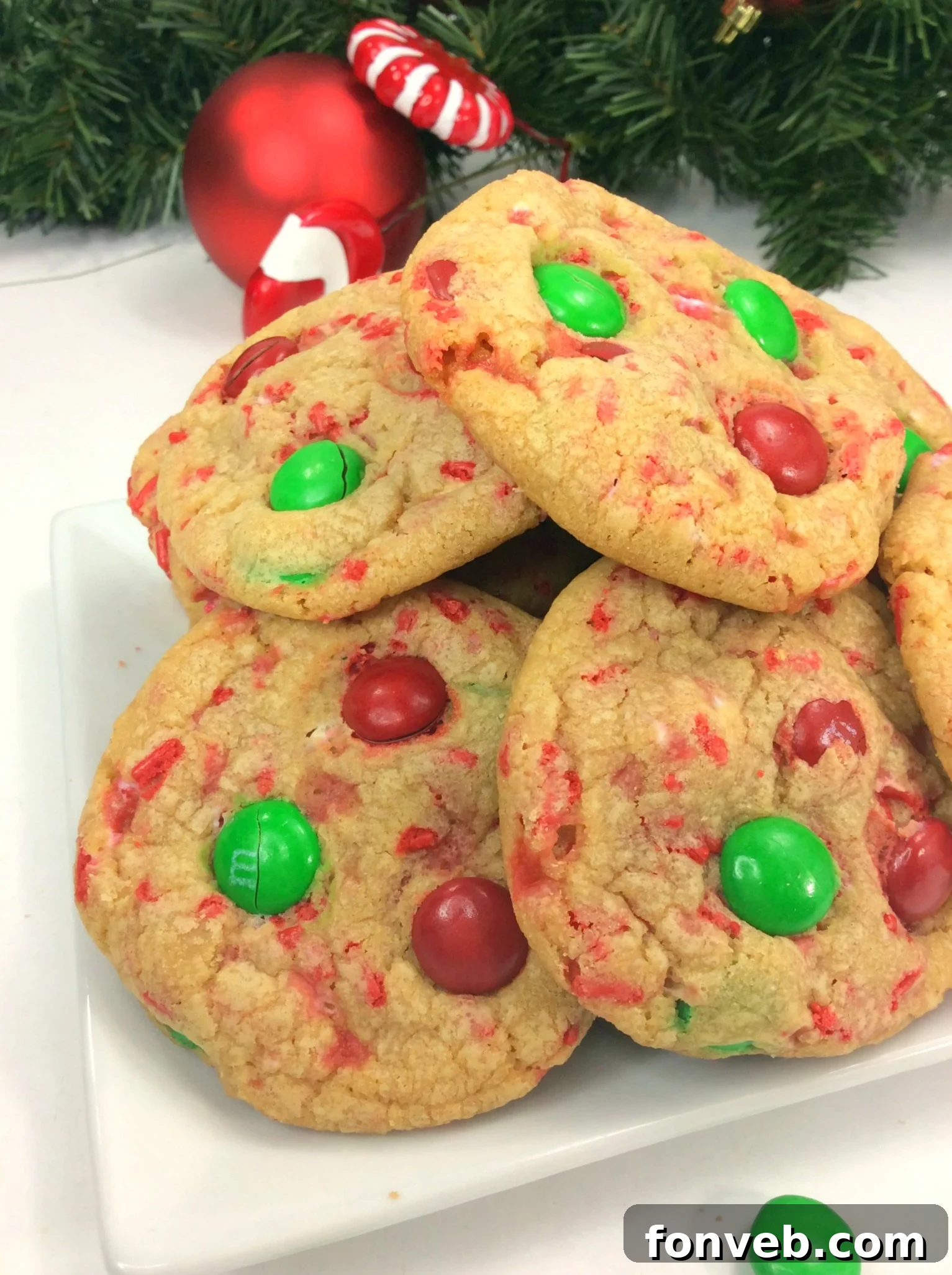 Spiced Christmas Pudding Cookies 4 Close-up of uncooked Christmas Pudding Cookie dough with M&Ms