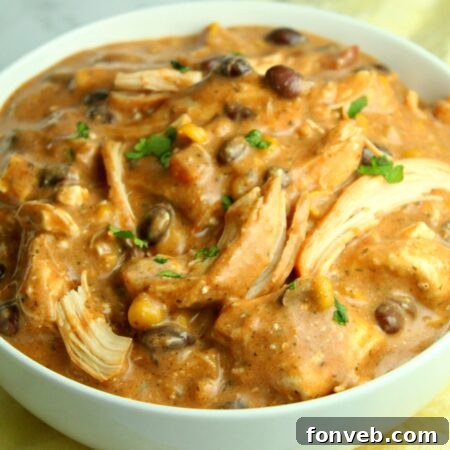 Slow Cooker Cream Cheese Chicken Chili