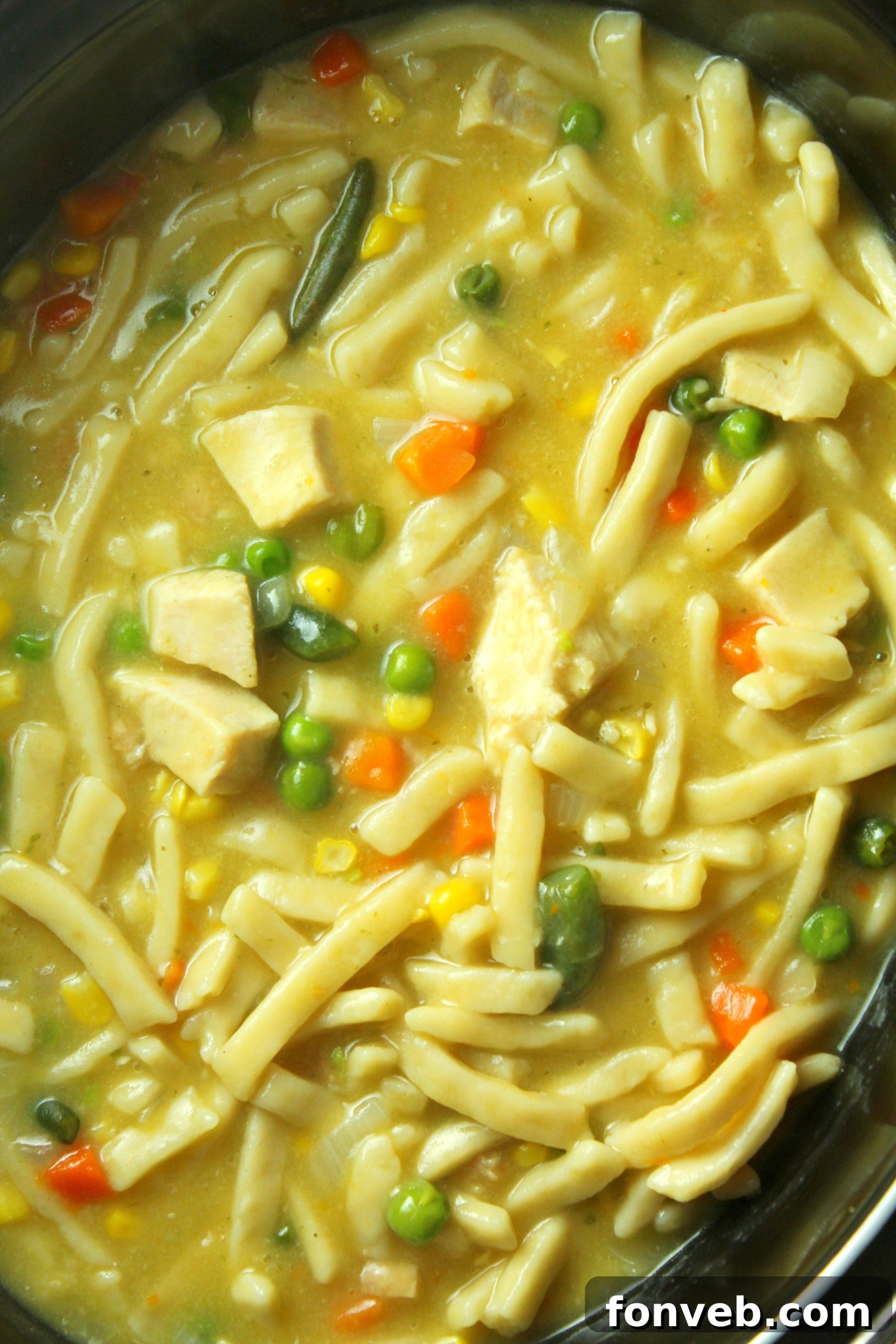 Ingredients for slow cooker chicken noodle soup laid out before cooking