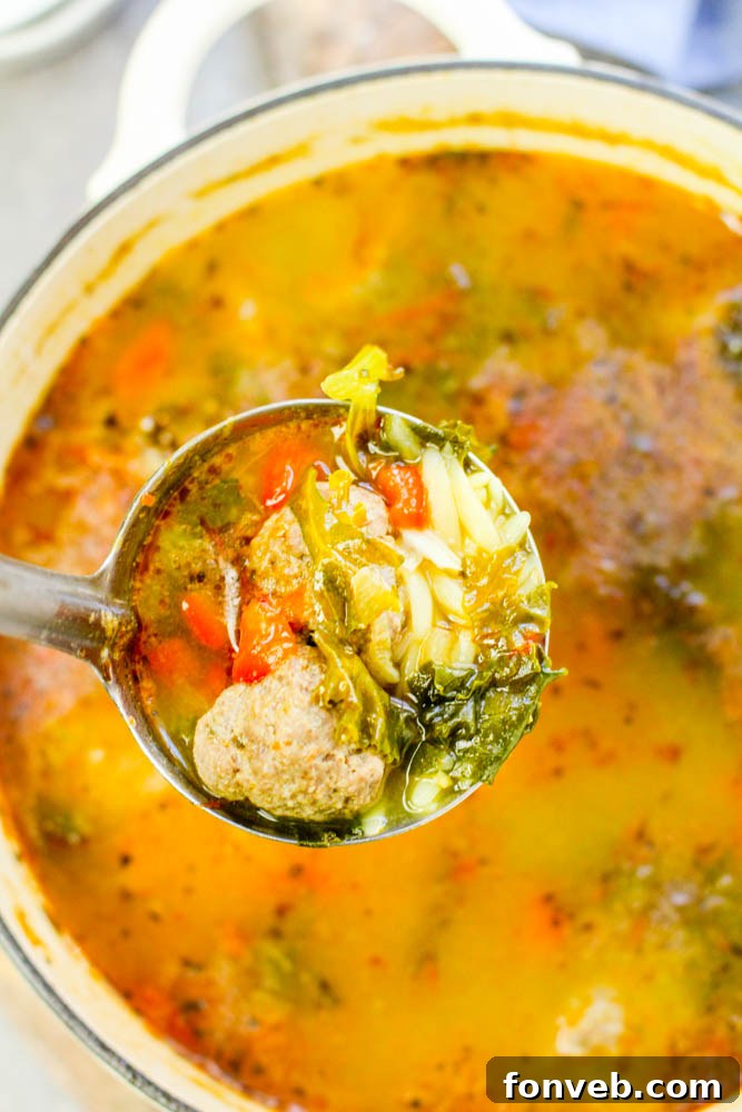 Rustic Tuscan Meatball Soup 5 A single baked meatball, perfectly browned and round, resting on a white surface, highlighting its ideal shape for soup.