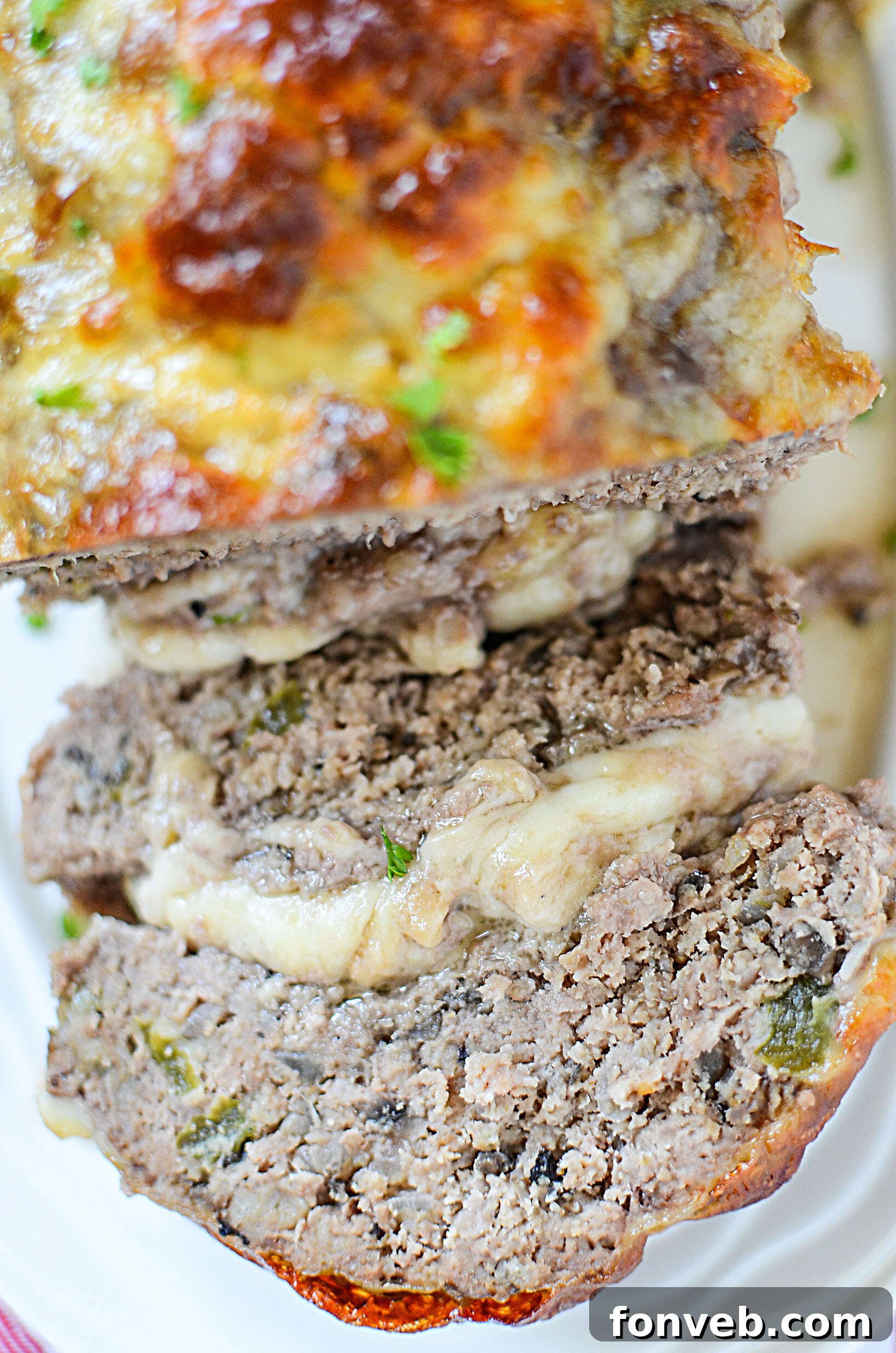 A whole Philly Cheesesteak Meatloaf, baked to perfection in a loaf pan