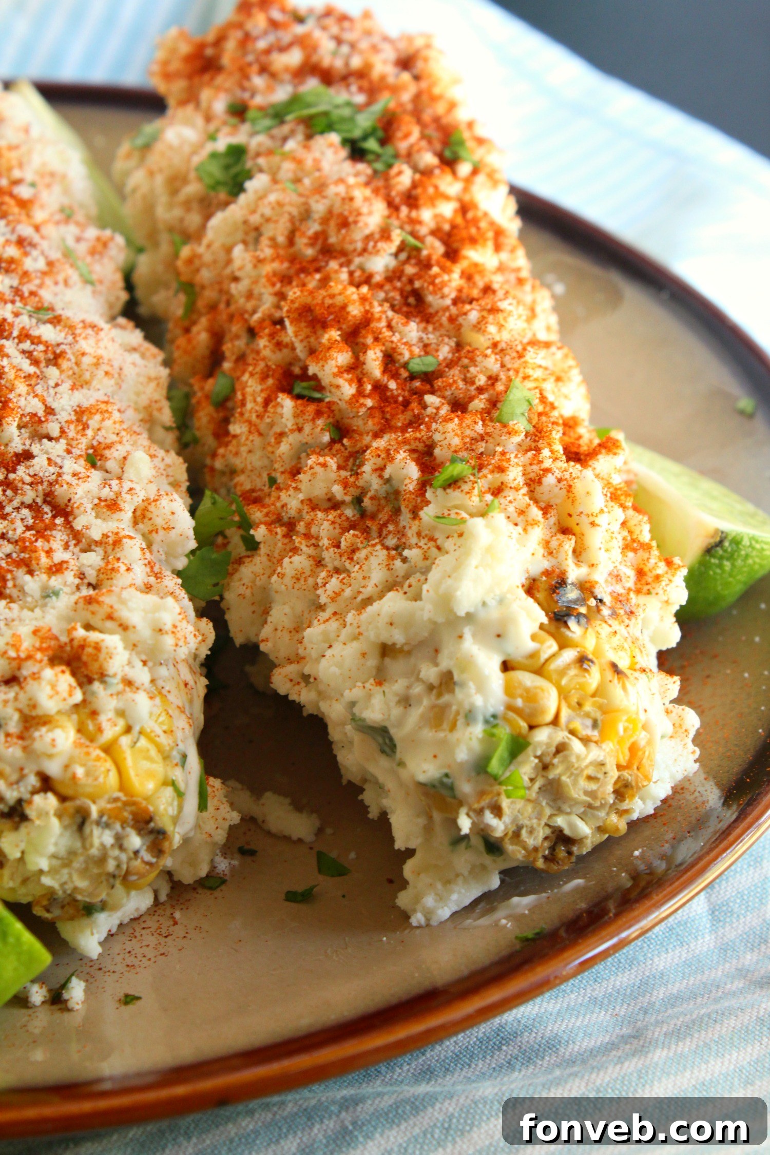 Preparing the creamy sauce for Mexican Street Corn.