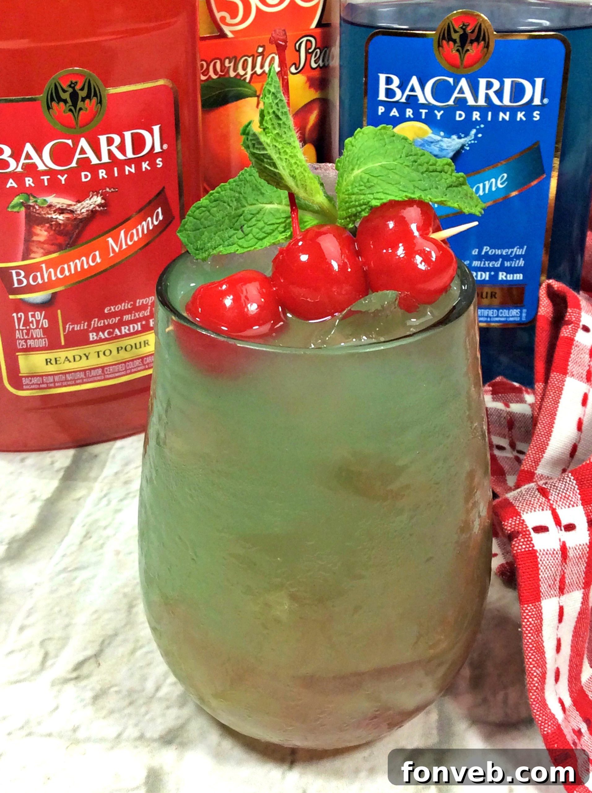 Another perspective of the Sex on the Grass Cocktail, emphasizing its inviting green hue.