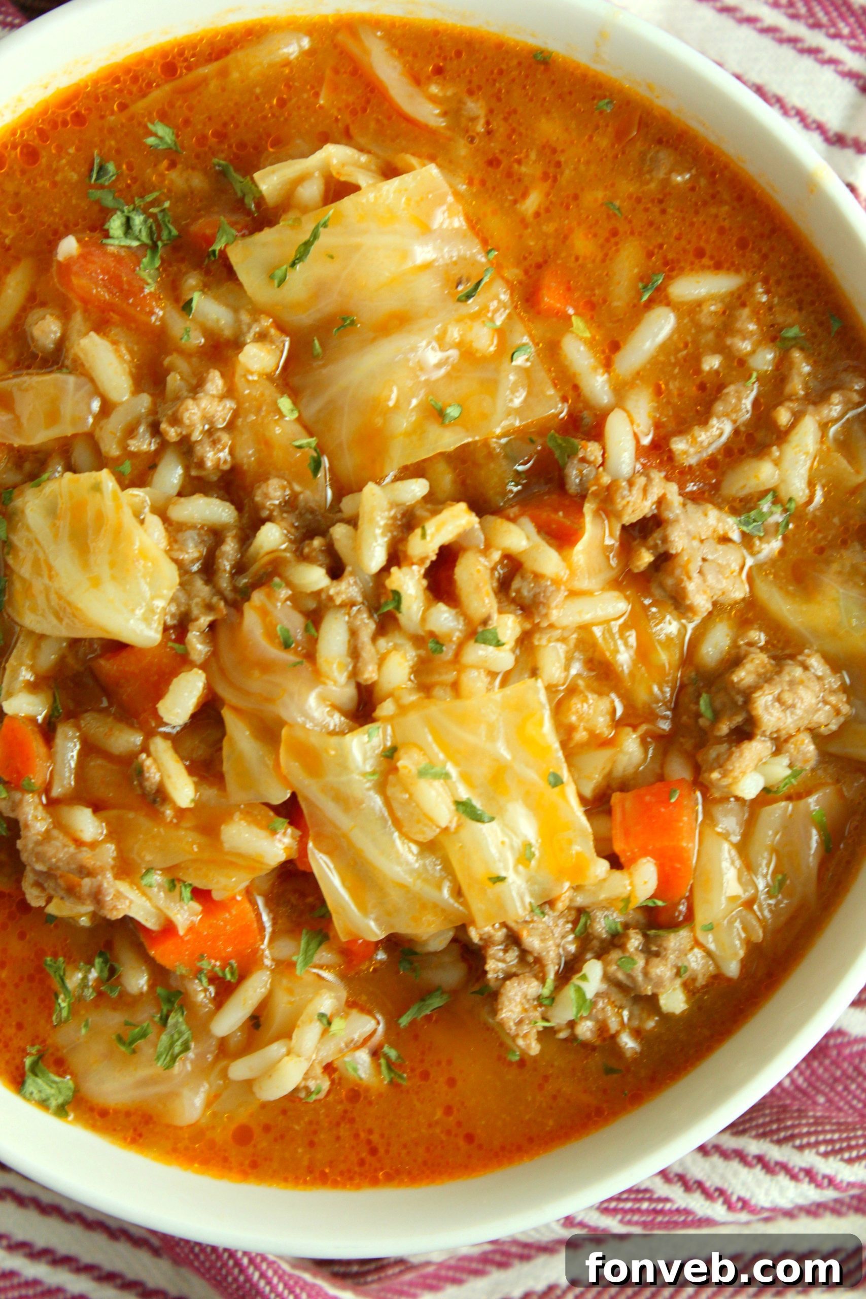 Heirloom Cabbage Roll Soup 11 A large pot of Cabbage Roll Soup, showcasing its volume for batch cooking.