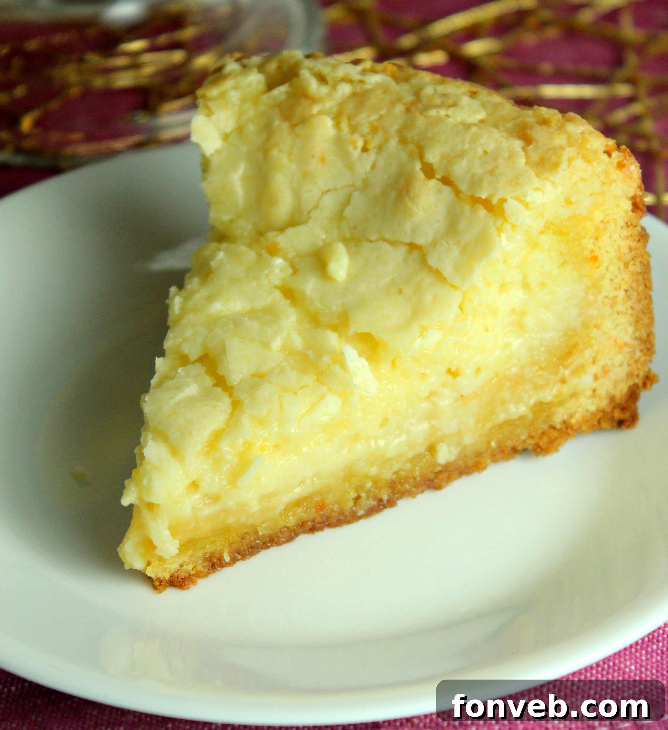 A final, enticing image of the Ooey Gooey Butter Cake on a serving platter.