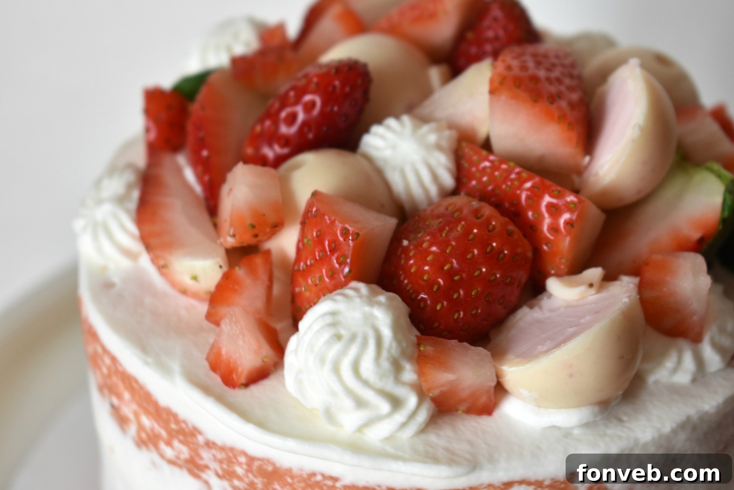 Strawberry Creamsicle Dream Cake 8 Another perspective of the delicious Strawberry Creamsicle Layered Cake, showcasing its delightful layers