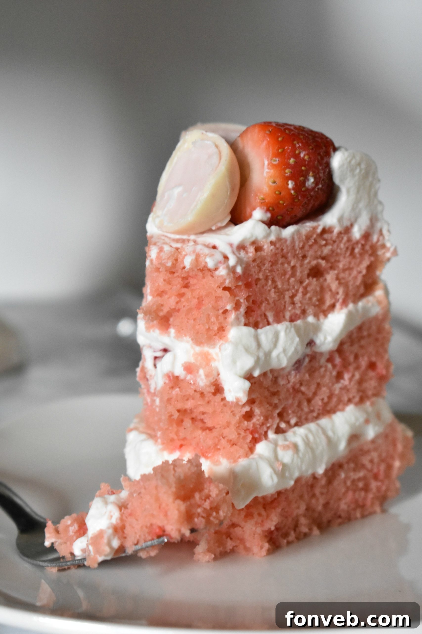 Strawberry Creamsicle Dream Cake 9 Strawberry Creamsicle Layered Cake with red food coloring added for a more dramatic Valentine's Day look