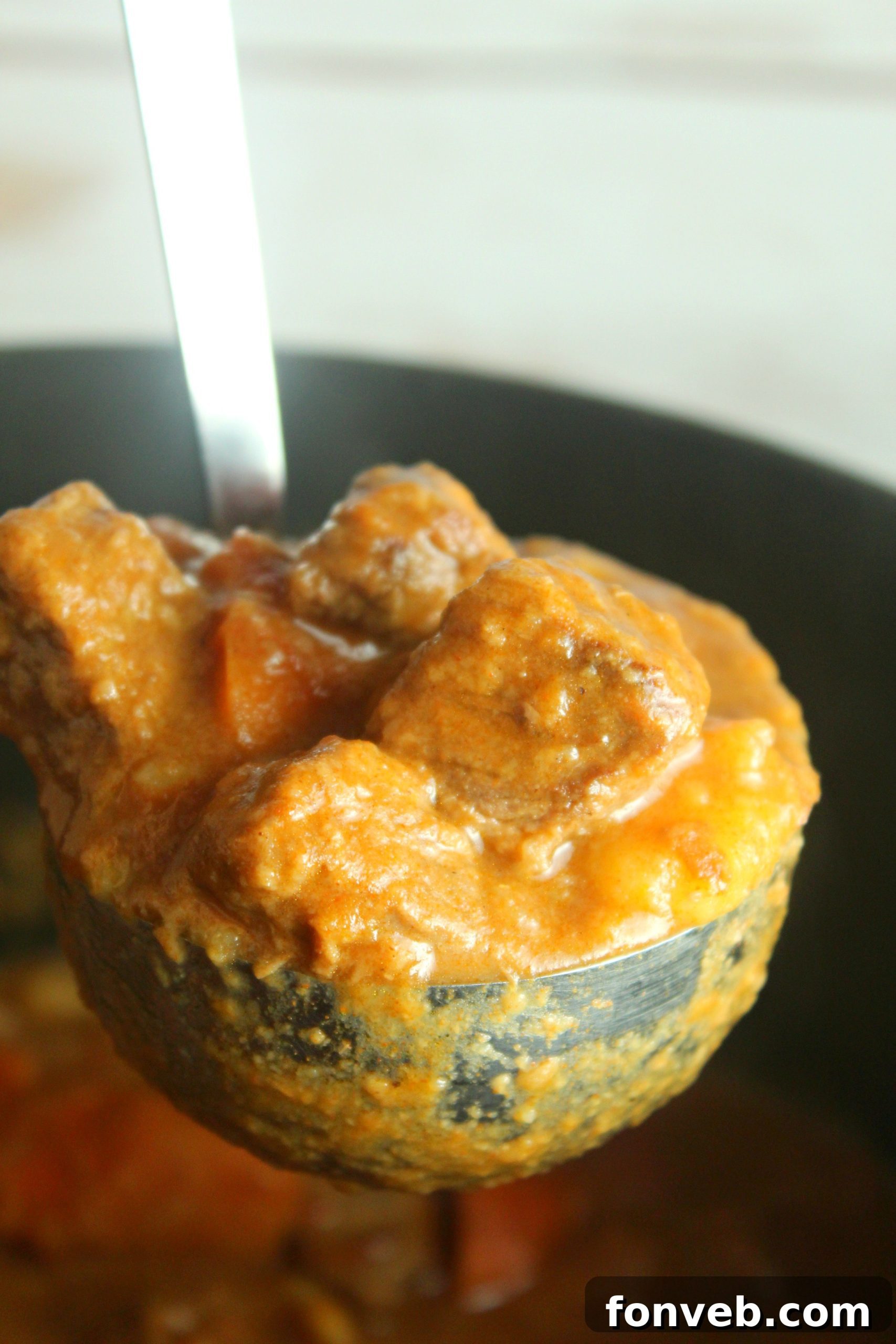 Rustic image of Hungarian Goulash, presented in a traditional manner, emphasizing its homemade appeal and comforting nature.