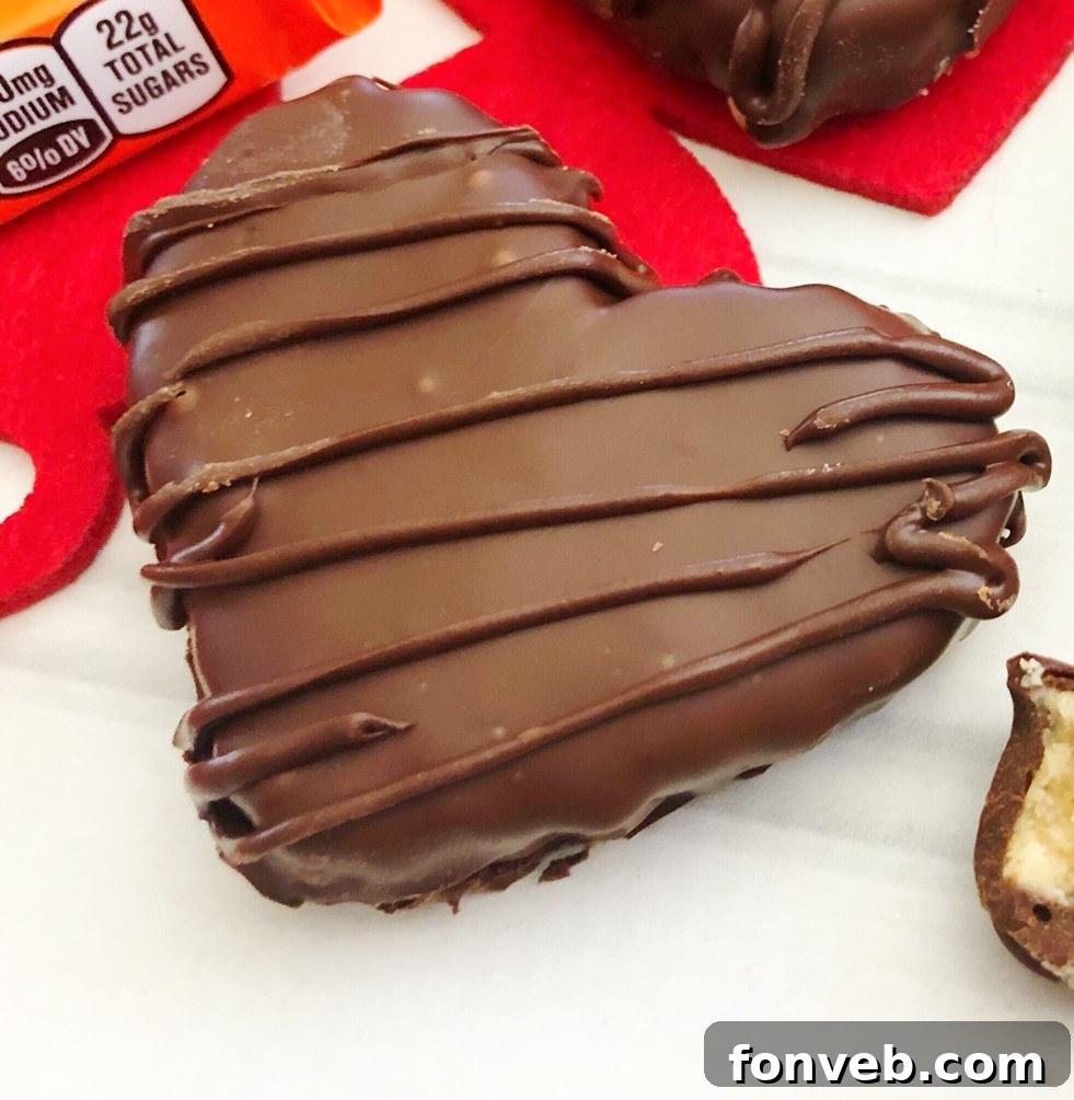 Homemade Reeses Peanut Butter Hearts being made, showing the creamy peanut butter base