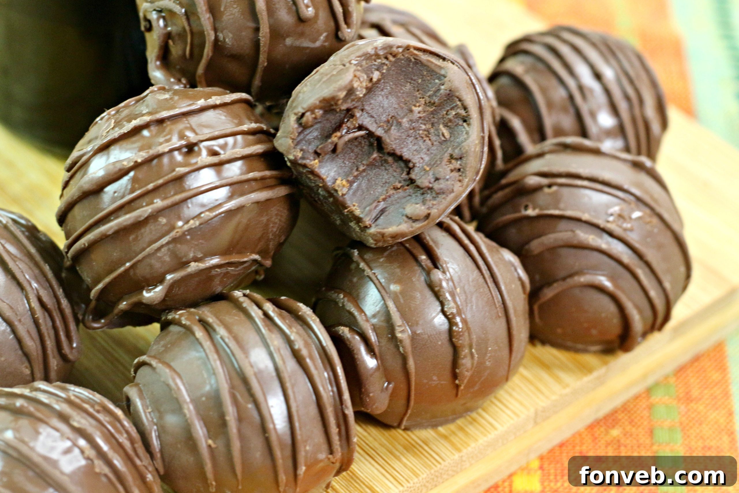 A selection of finished Bailey's Irish Cream truffles, beautifully textured and inviting.