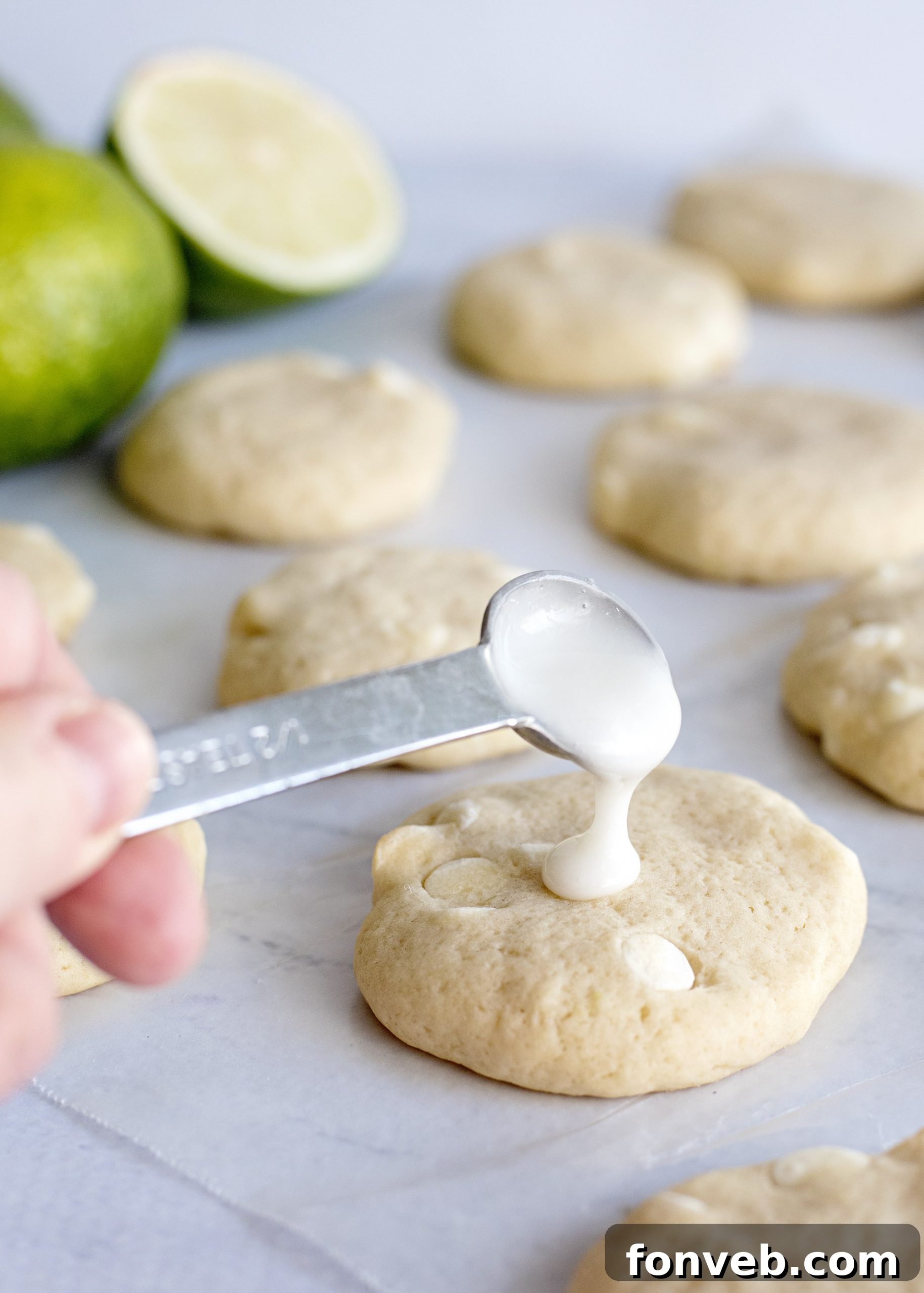 Delicious Key Lime Pie Cookies neatly arranged on a cooling rack