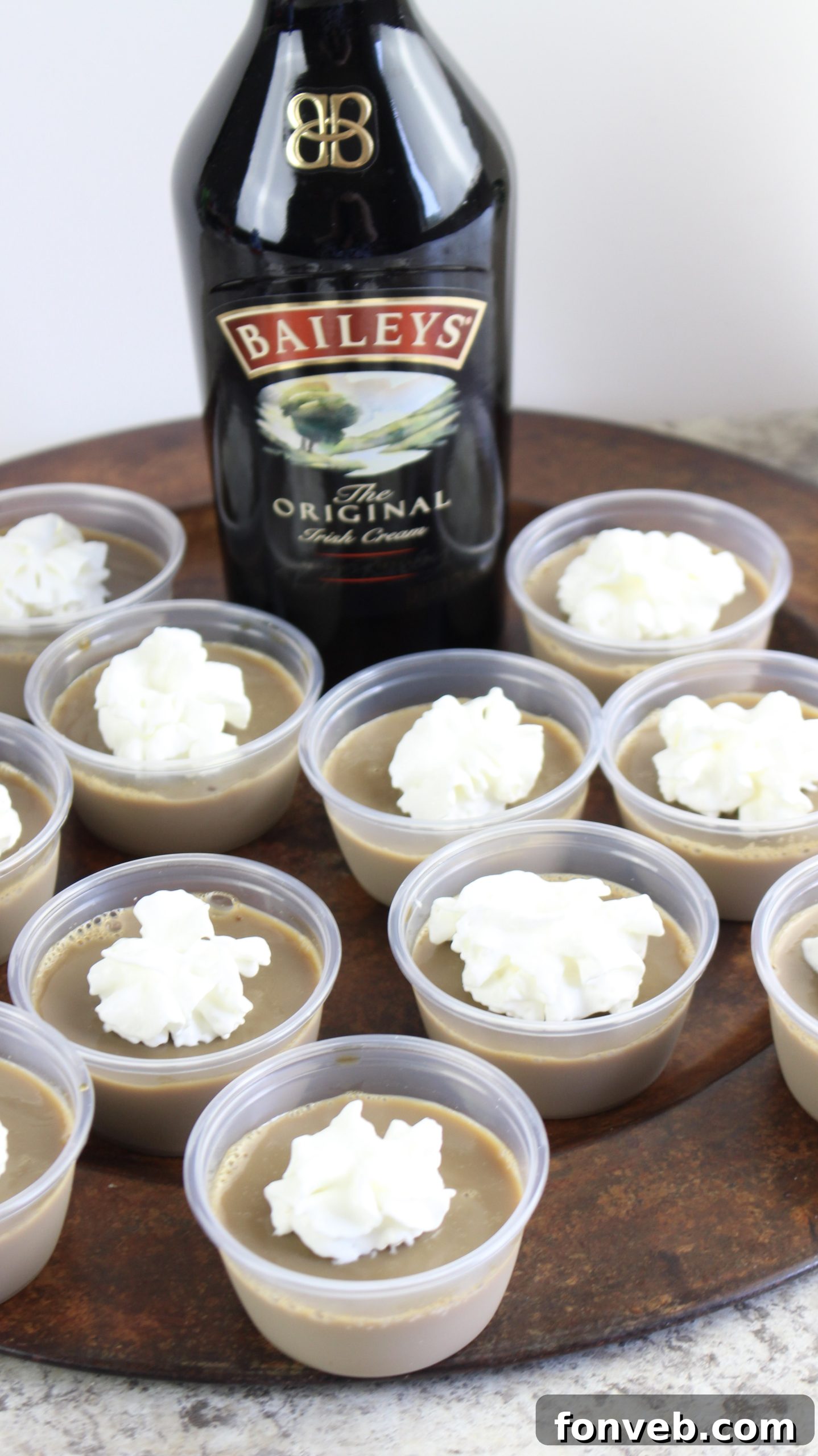 Group of Baileys Irish Cream Jello Shots, perfect for a gathering