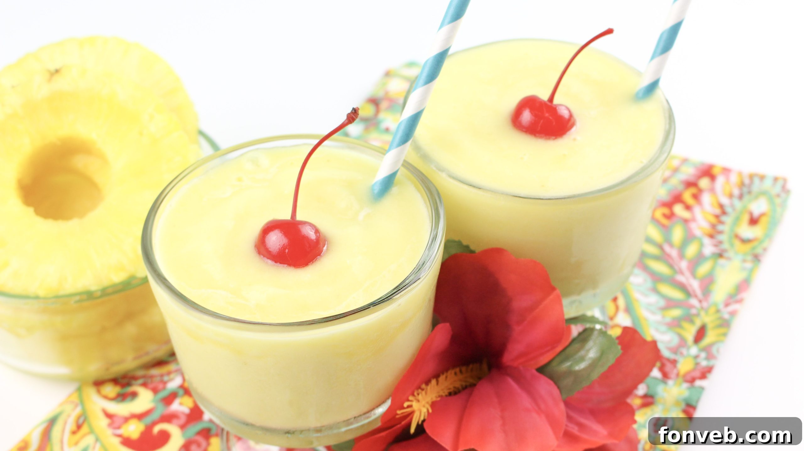Disney's Tropical Pineapple Whip 5 A fresh, vibrant pineapple, emphasizing the natural ingredients