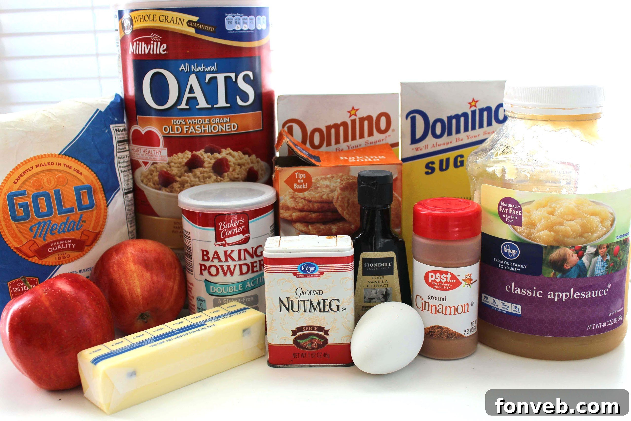 Another perspective of baked Apple Cinnamon Oatmeal Cookies on a cooling rack