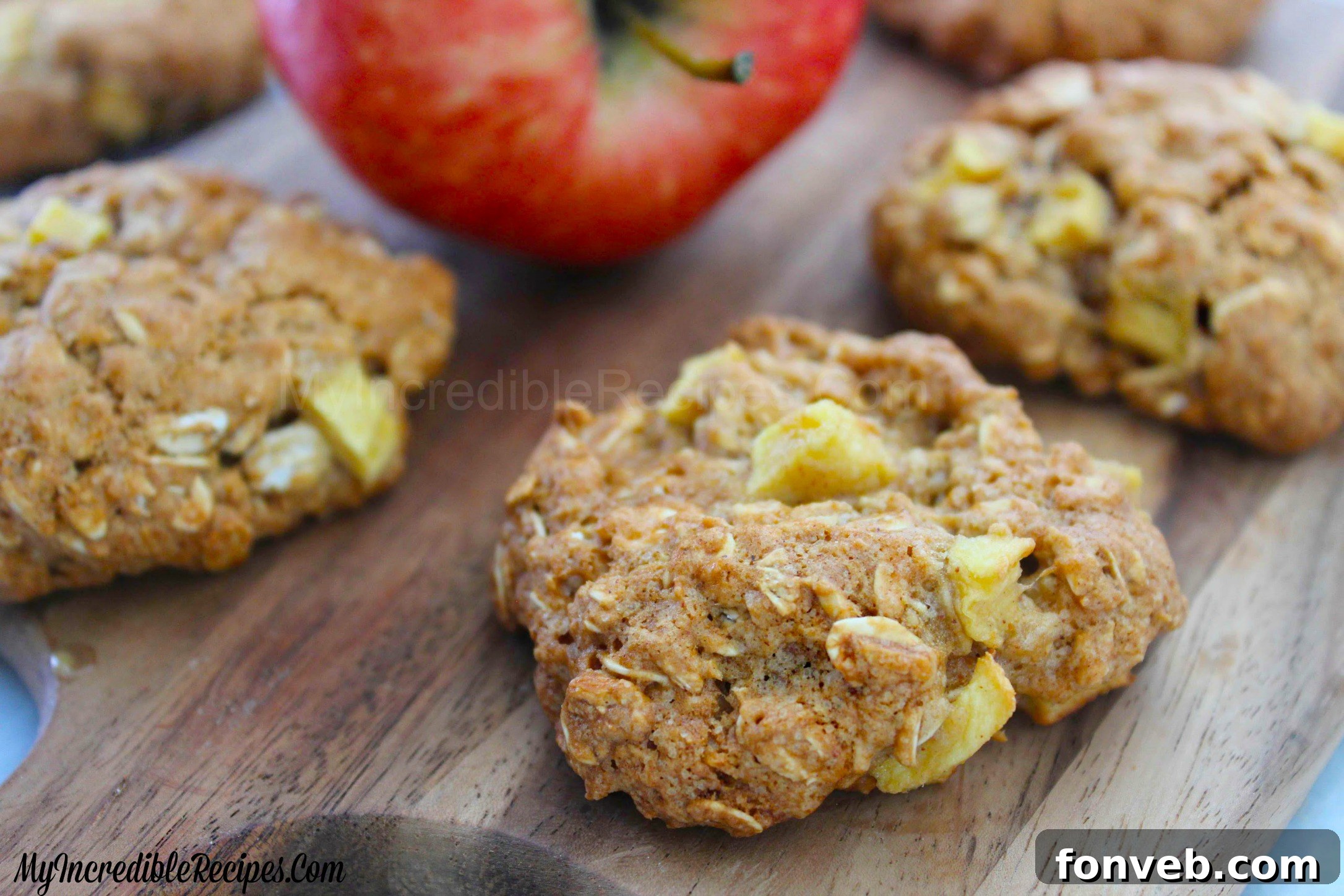 Final shot of a batch of Apple Cinnamon Oatmeal Cookies, showcasing their appealing appearance