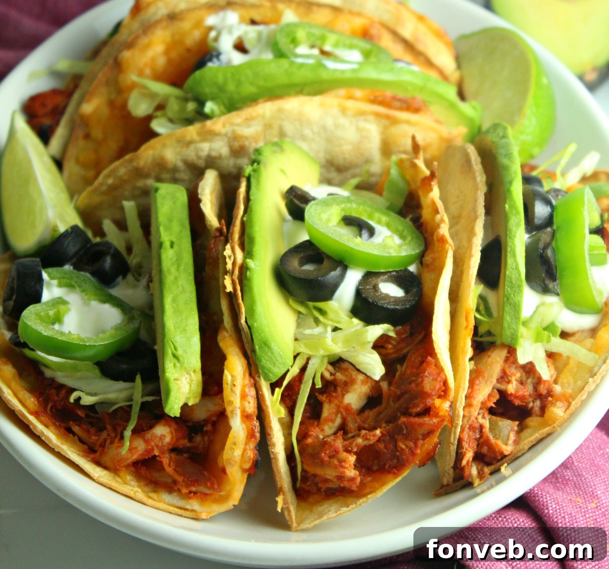 Set-It-and-Forget-It Fiesta Chicken 2 Slow Cooker Fiesta Chicken with fresh toppings