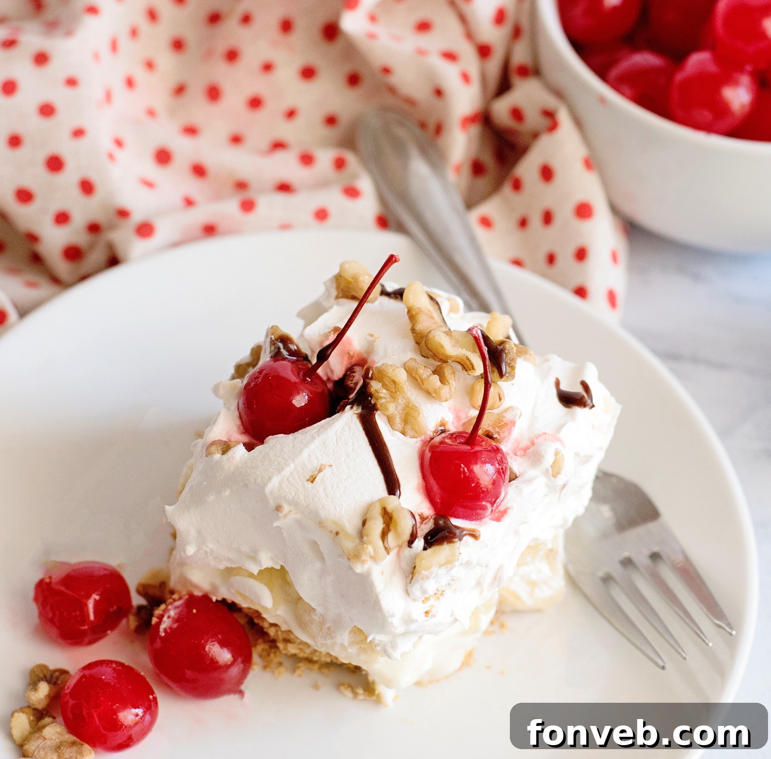 No Bake Banana Split Dream 9 A vibrant No-Bake Banana Split Dessert, garnished with a variety of colorful toppings, emphasizing its suitability for festive occasions like Easter.