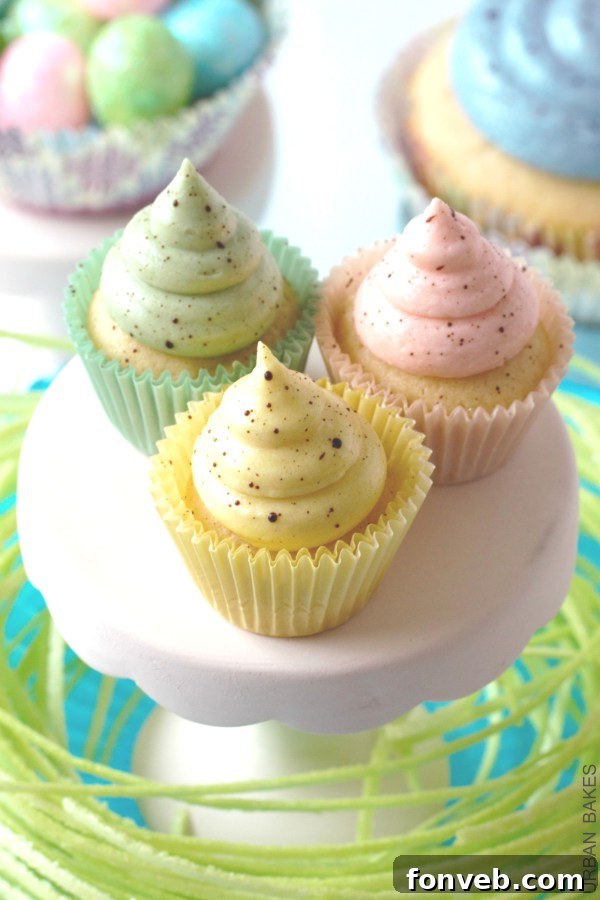 Rich Cadbury Creme Egg cupcakes topped with creamy frosting and a delicious Cadbury Creme Egg.