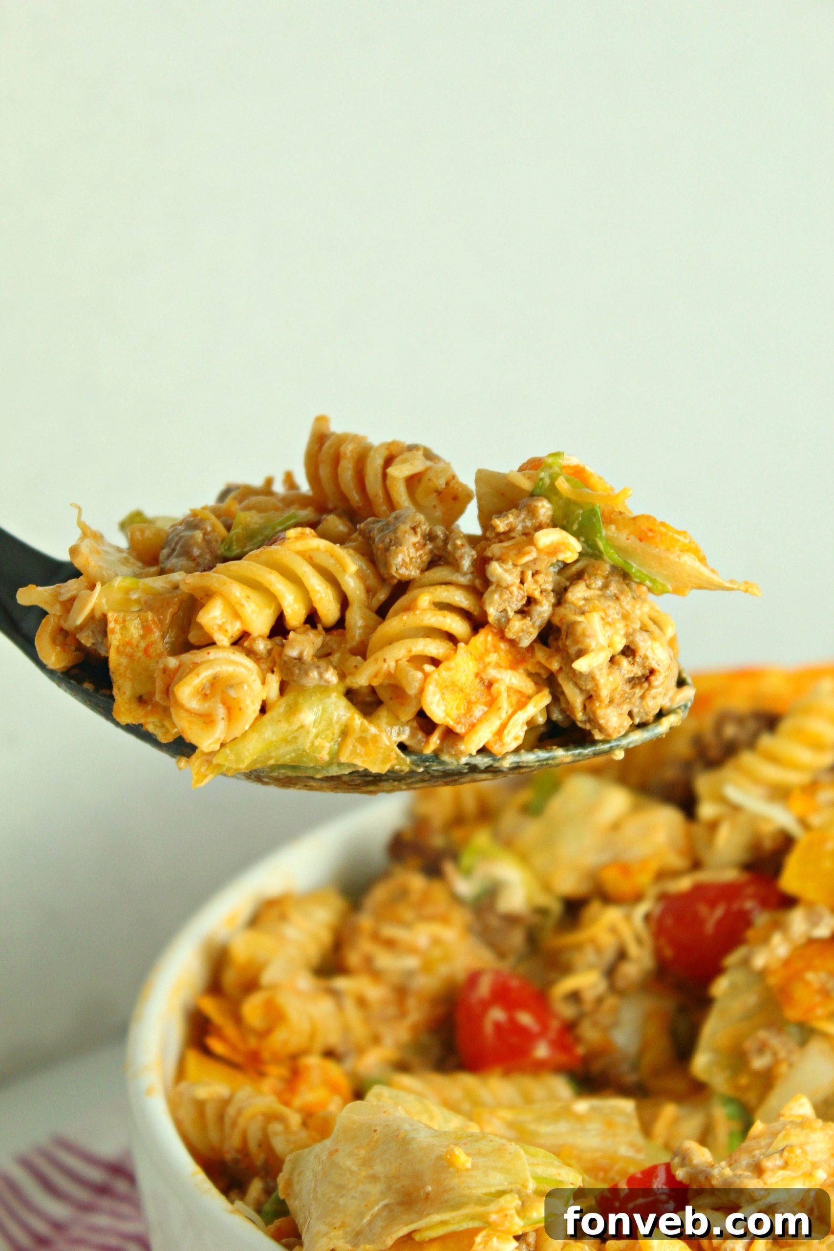 A final shot of the Doritos Locos Taco Pasta Salad