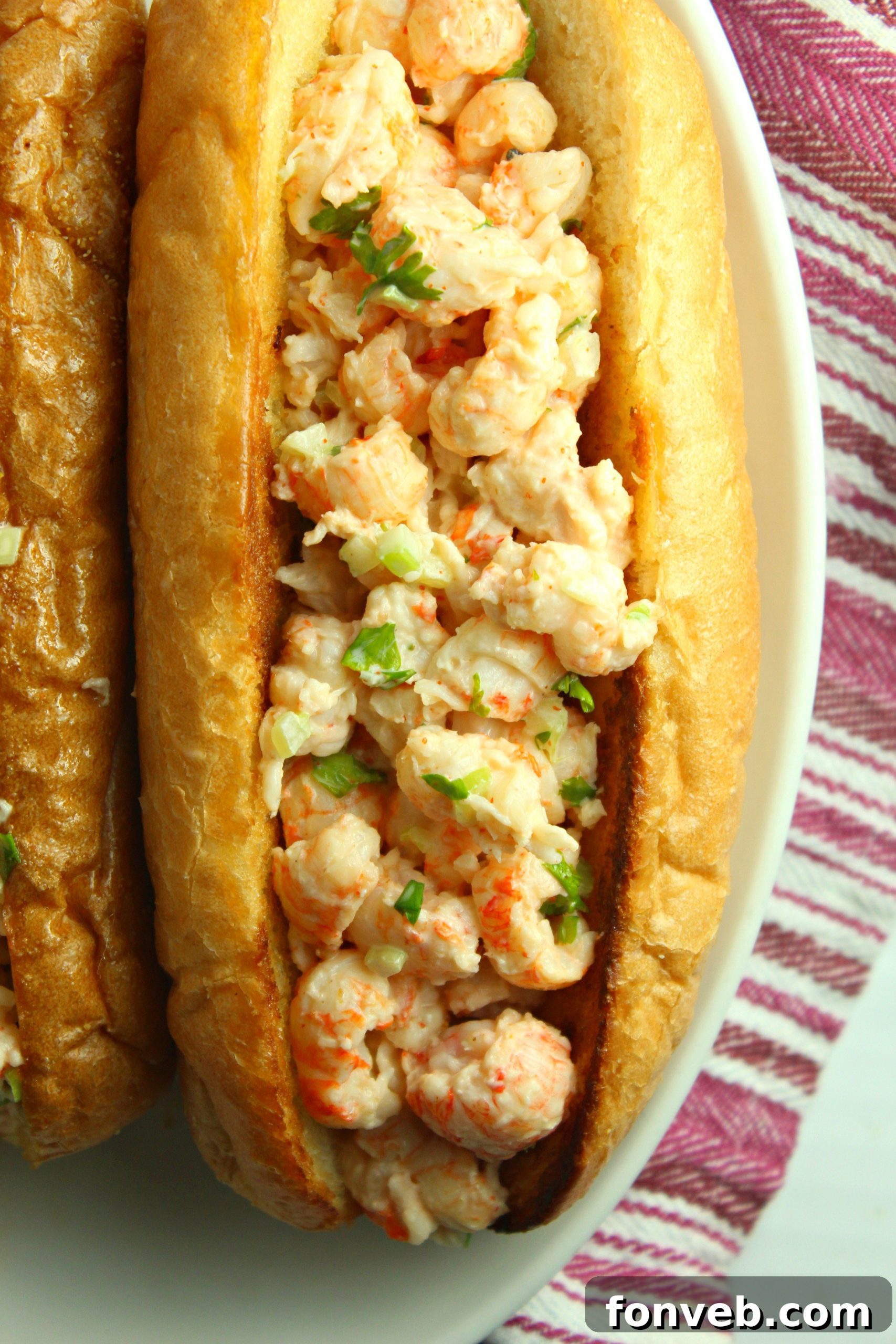 Ingredients for lobster roll filling in a bowl