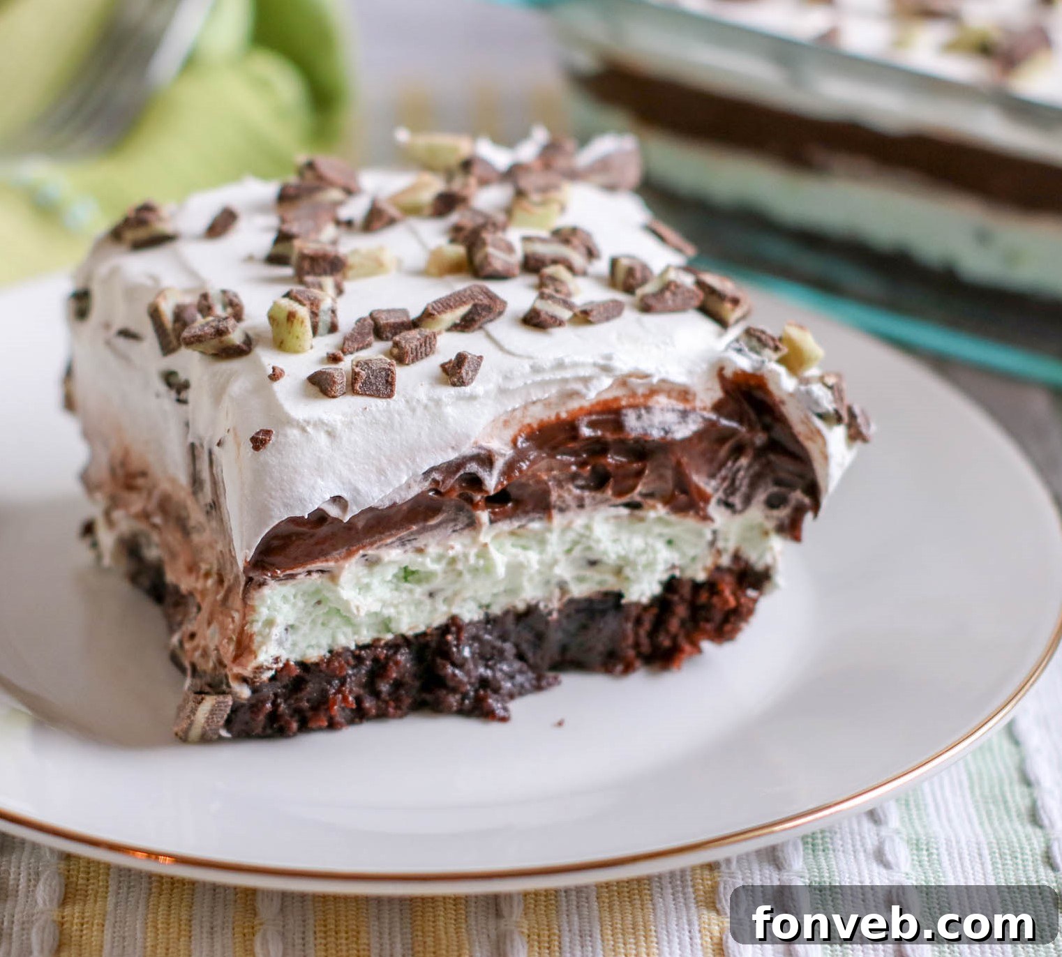 Close-up of Andes Mint Lasagna Lush layers