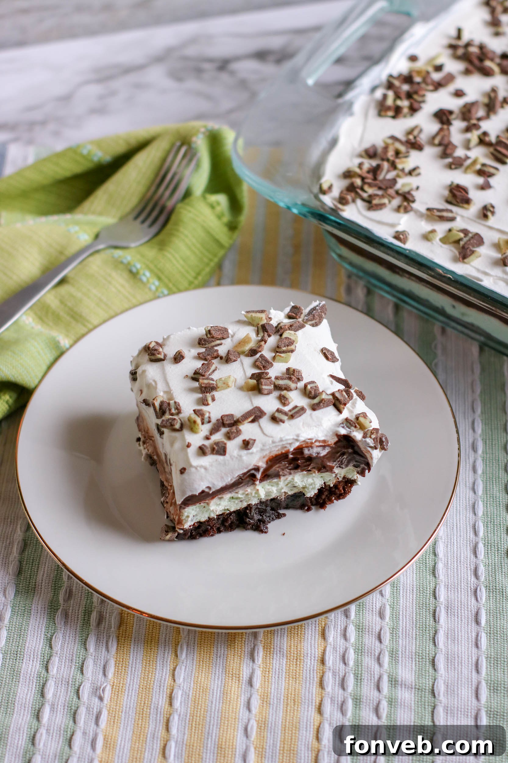 Andes Mint Lasagna Lush ready to be served