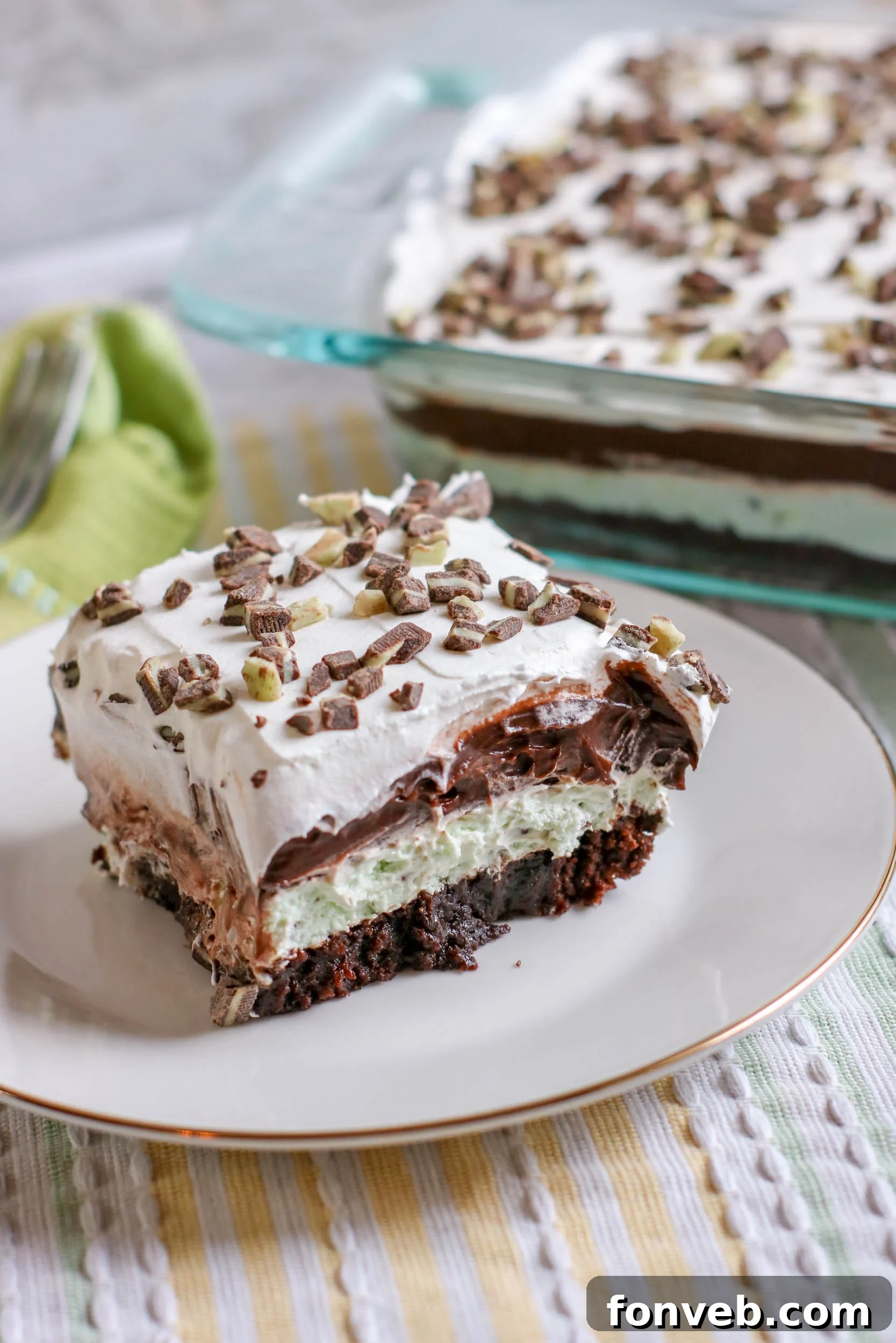 Overhead view of Andes Mint Lasagna Lush