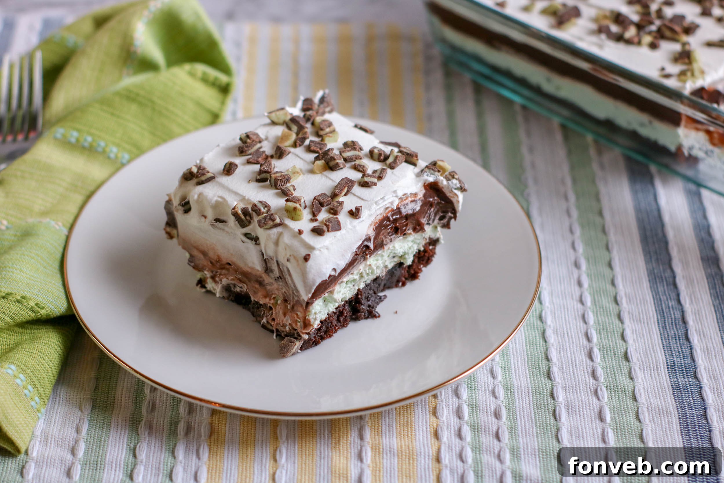 Slice of Andes Mint Lasagna Lush