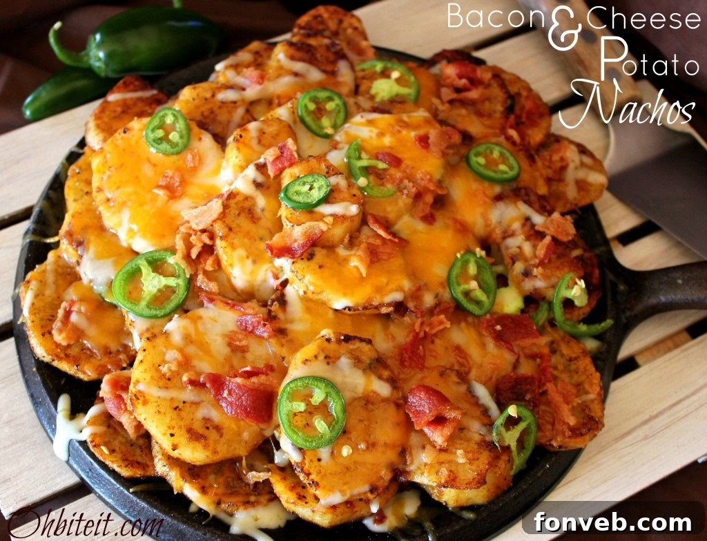 Bacon and Cheese Potato Nachos, a fun and creative appetizer