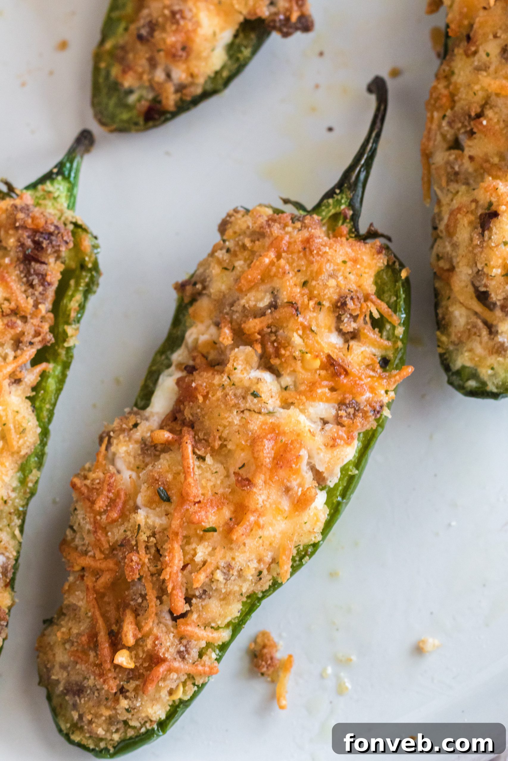 Delicious Air Fryer Jalapeno Poppers with crispy topping
